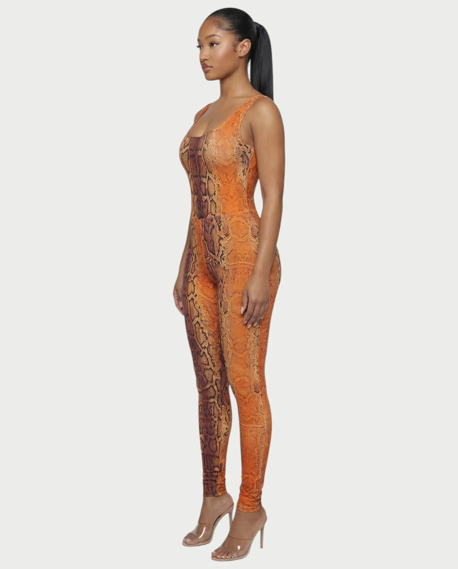 ANNELA Snake Print Bodysuit & Pants Set - Image 8