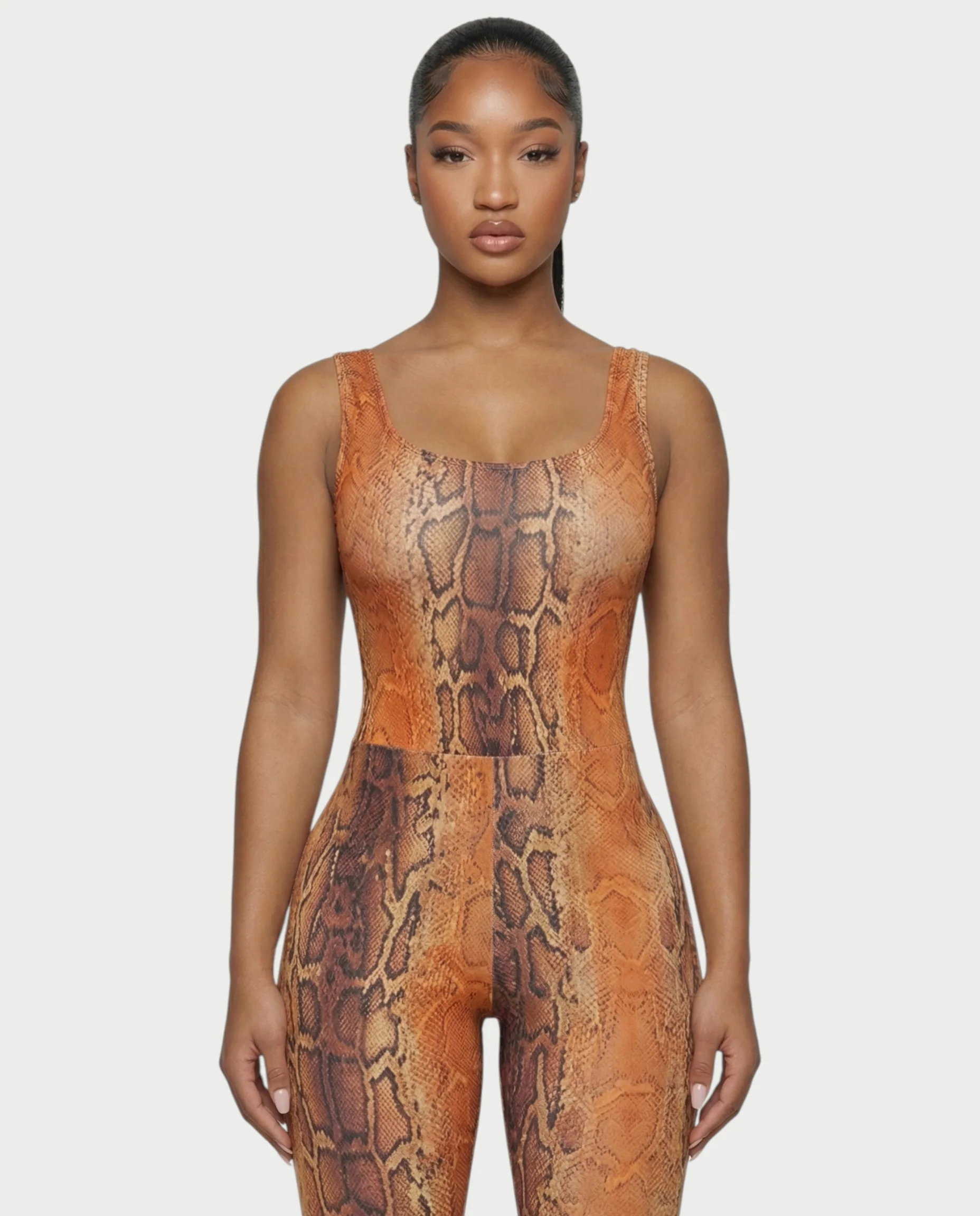 ANNELA Snake Print Bodysuit & Pants Set - Image 9