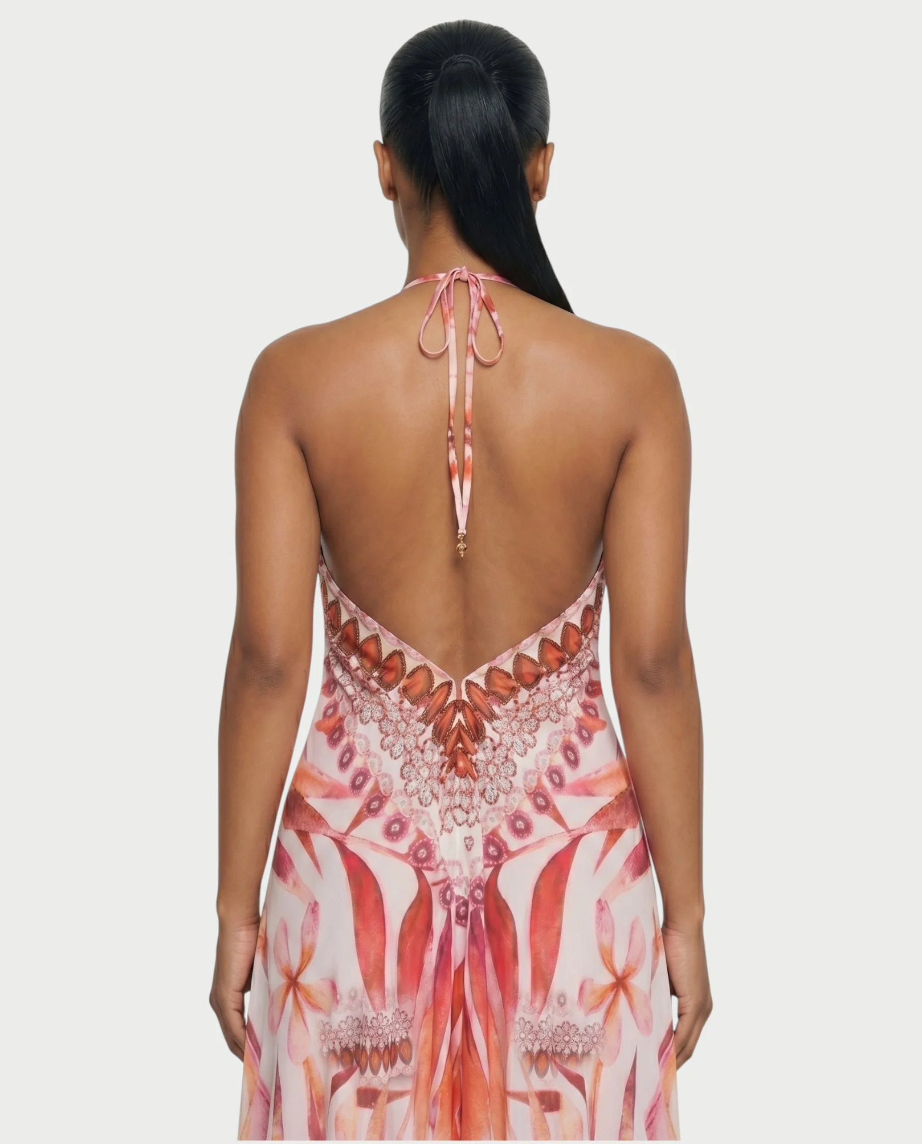 ARCIA Floral Ombre Flowing Halter Maxi Dress - Image 5