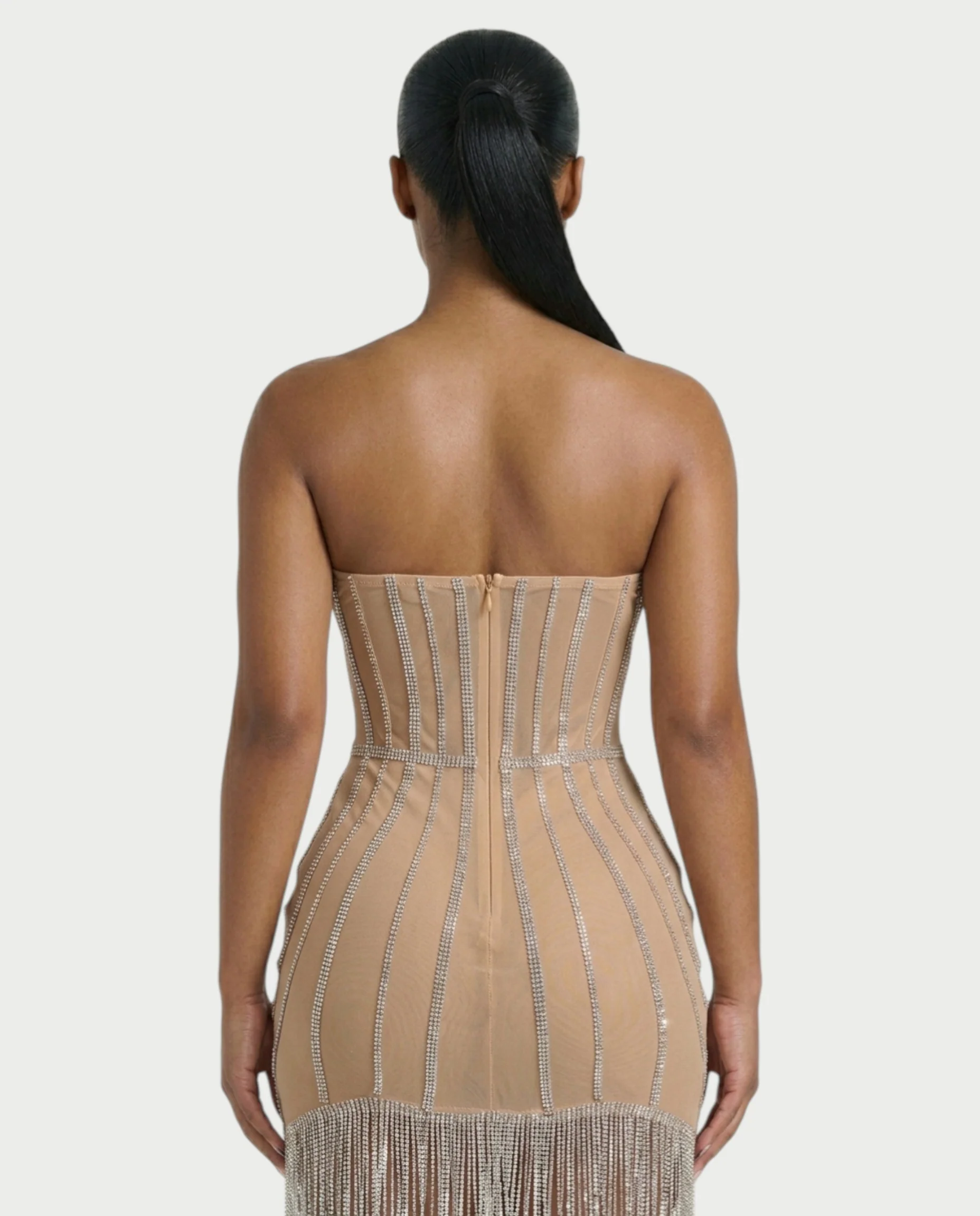 ARCY Crystal Tassel Bodycon Mini Dress - Image 5