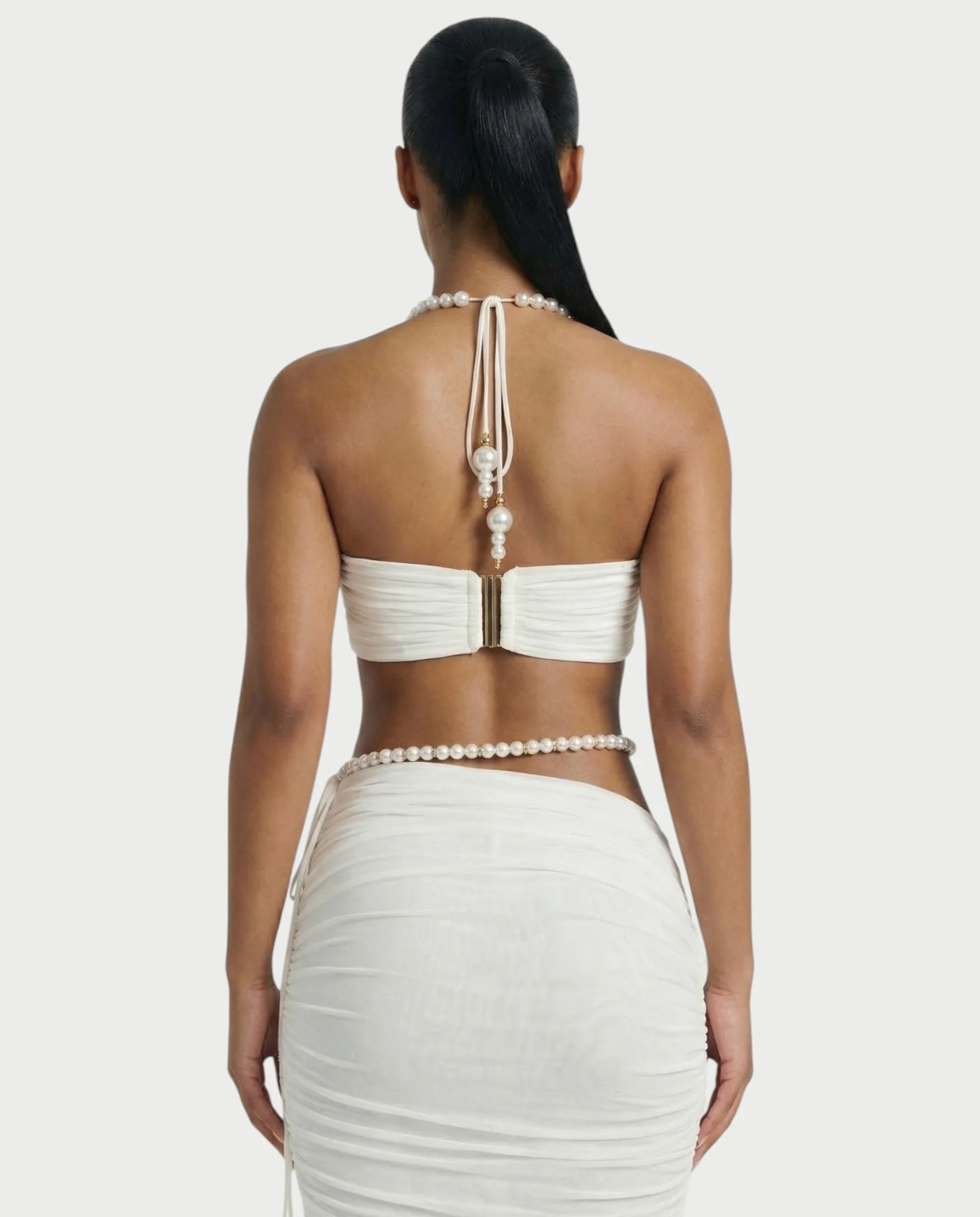 ASELA Pearl Halter Neck Top & Maxi Skirt Set - Image 5