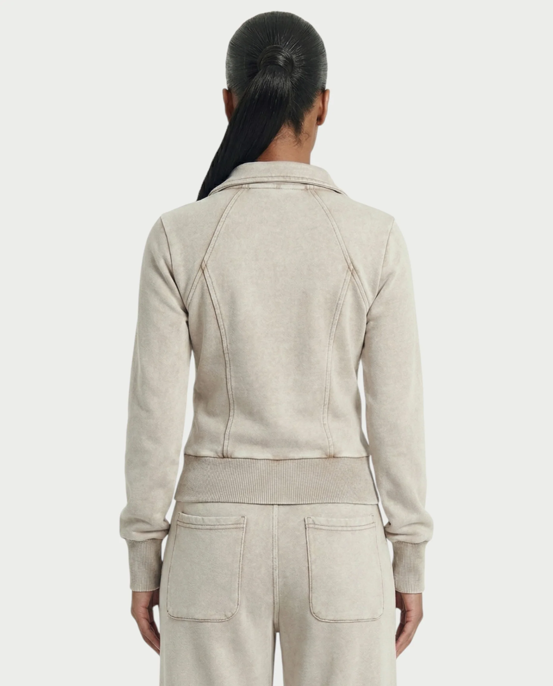 ASHINA Washed Zip-Up Jacket & Wide-Leg Drawstring Pants Set - Image 14
