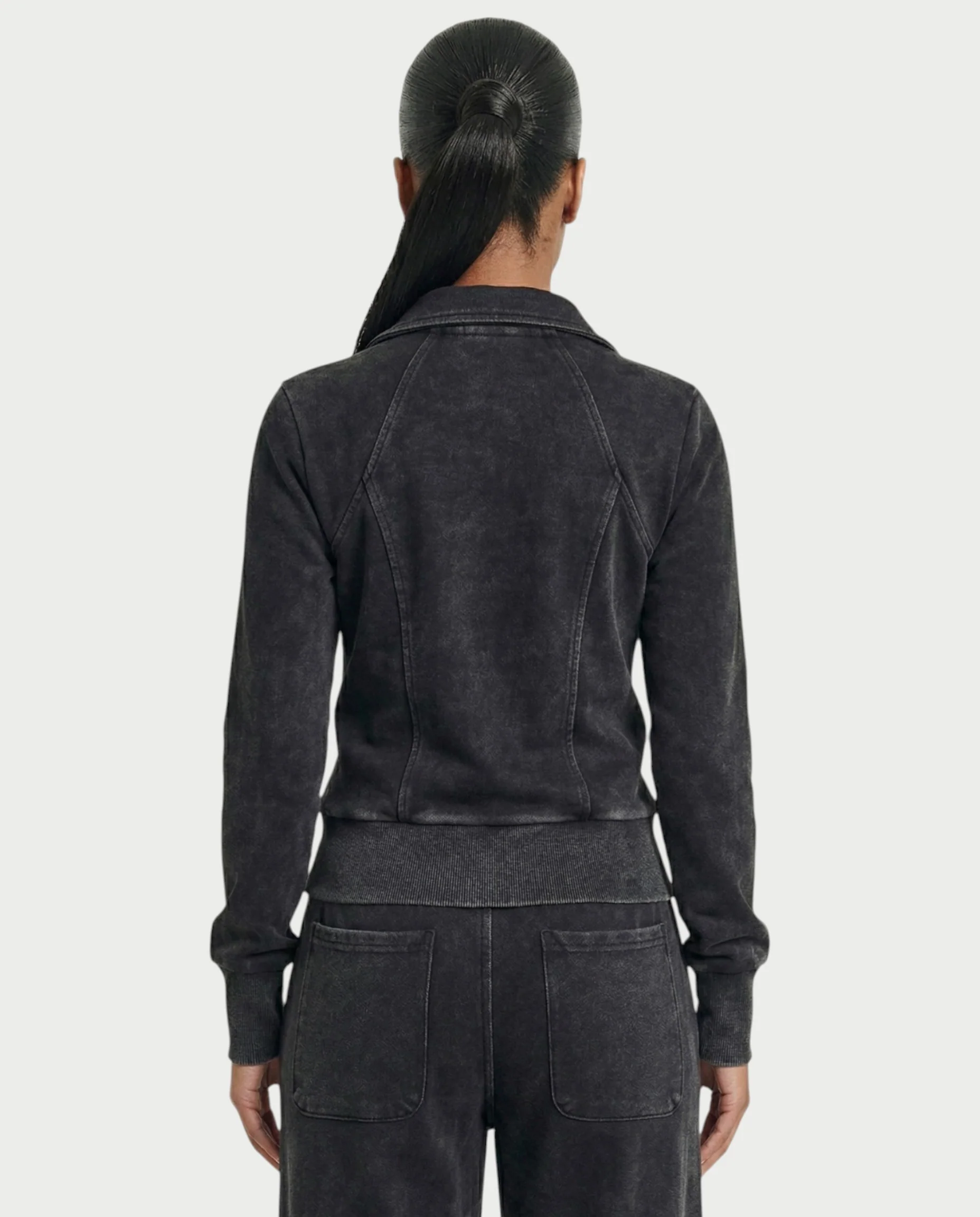 ASHINA Washed Zip-Up Jacket & Wide-Leg Drawstring Pants Set - Image 7