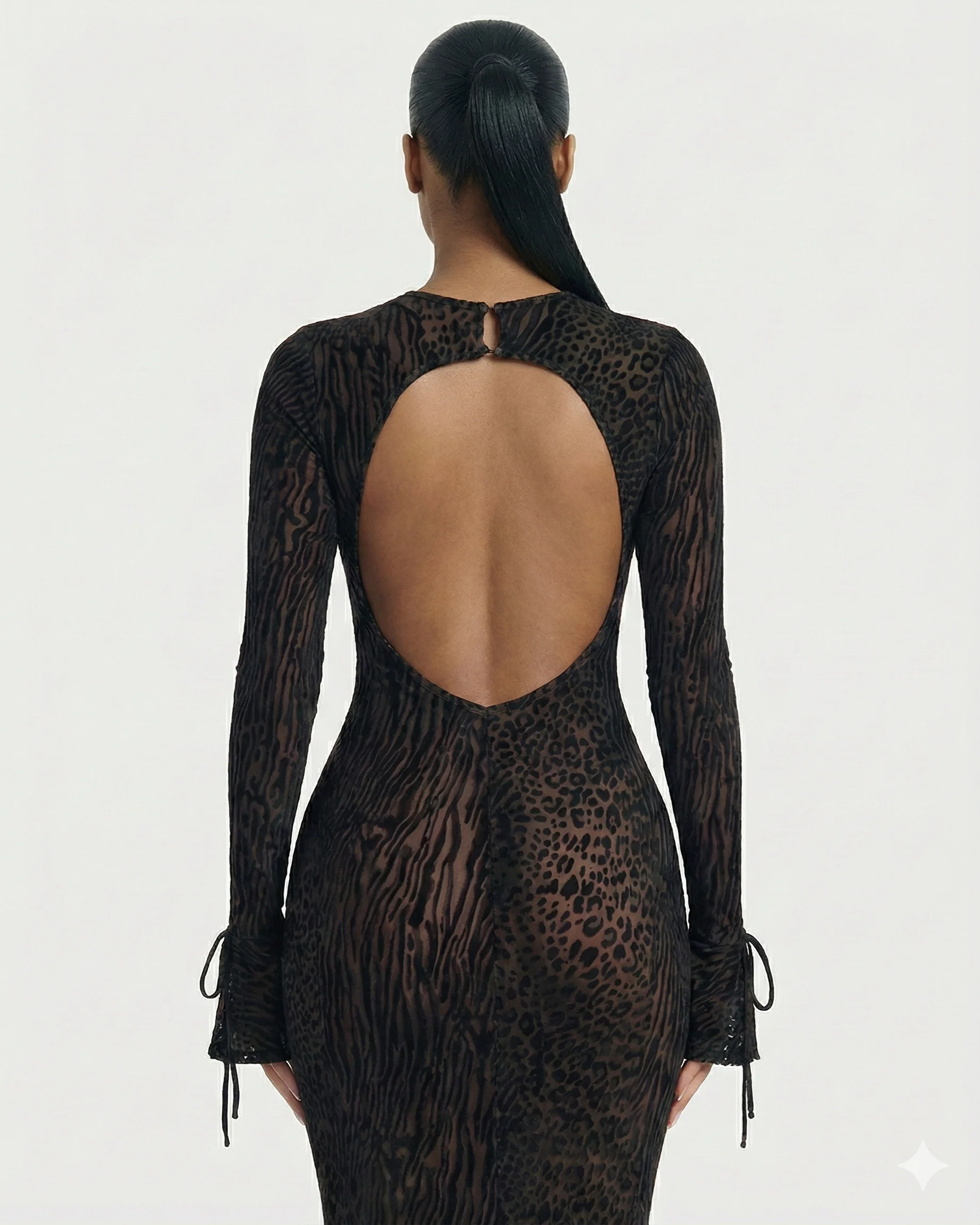 ASHLEY Mesh Open Back Maxi Dress - Image 10