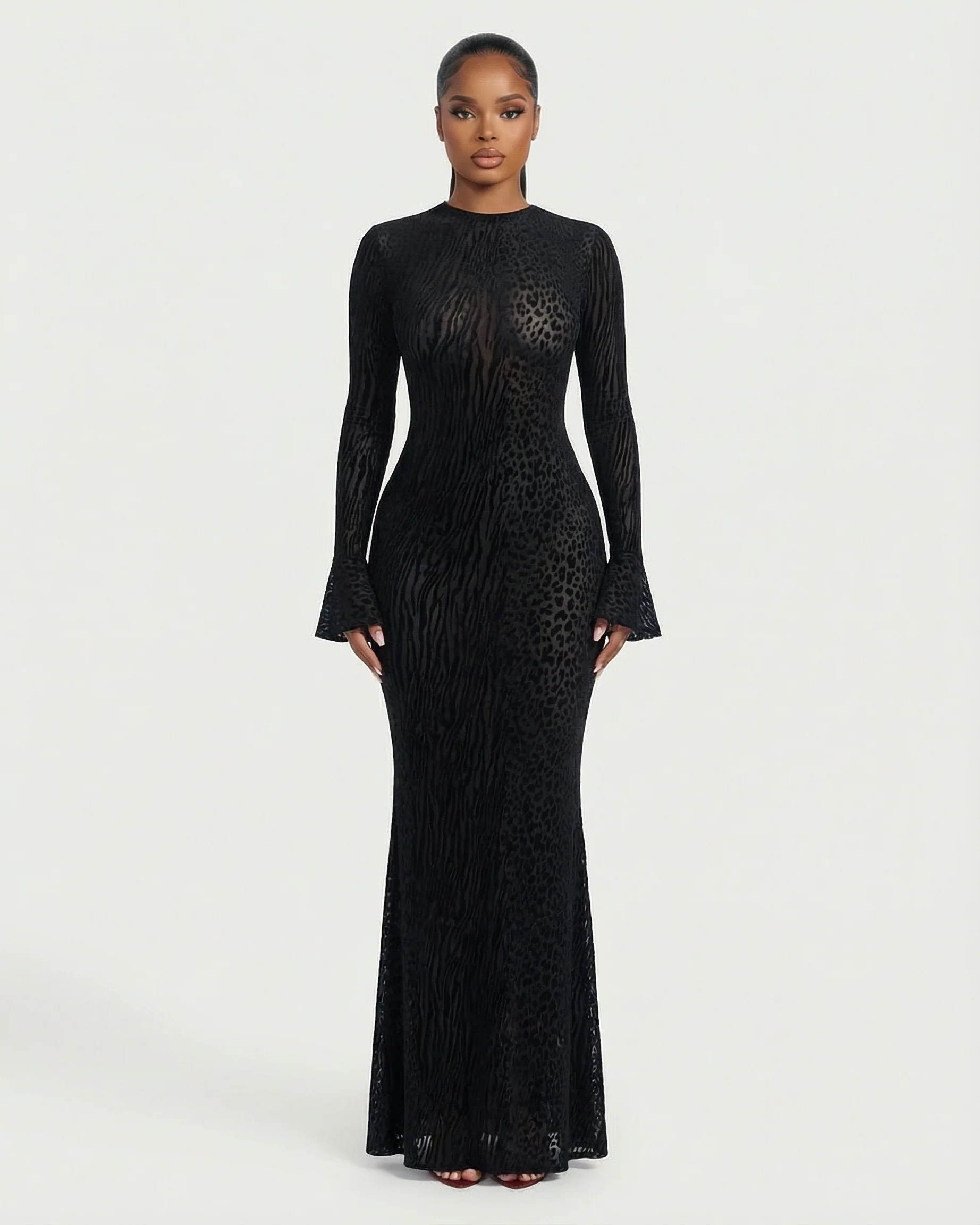 ASHLEY Mesh Open Back Maxi Dress - Image 6