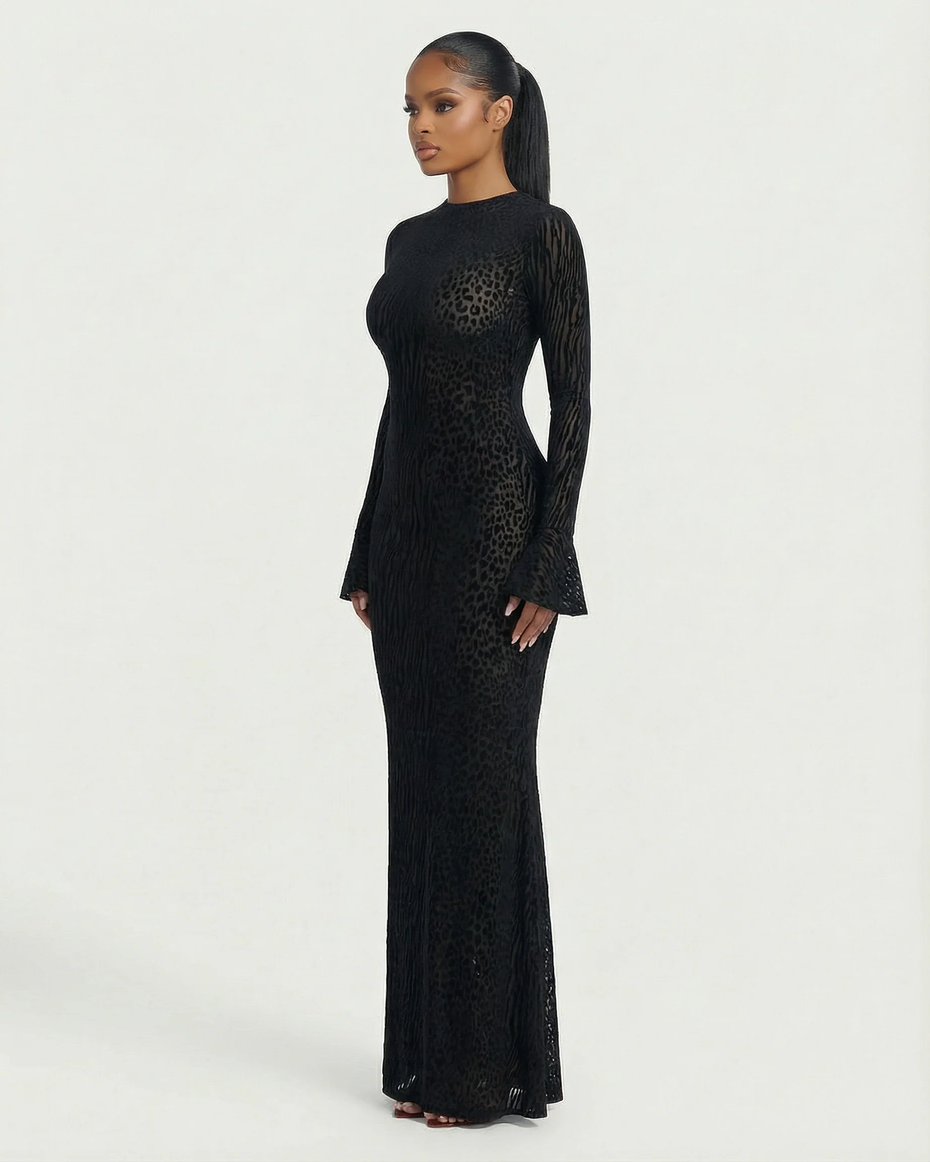 ASHLEY Mesh Open Back Maxi Dress - Image 8