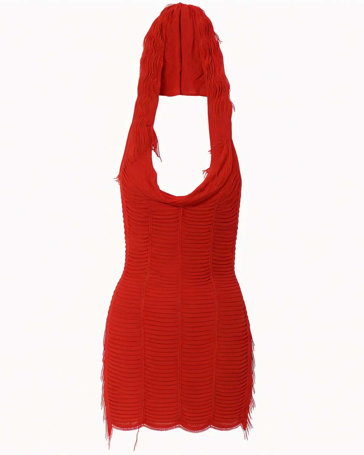 AUDRINA Hooded Tassel Mini Dress - Image 10