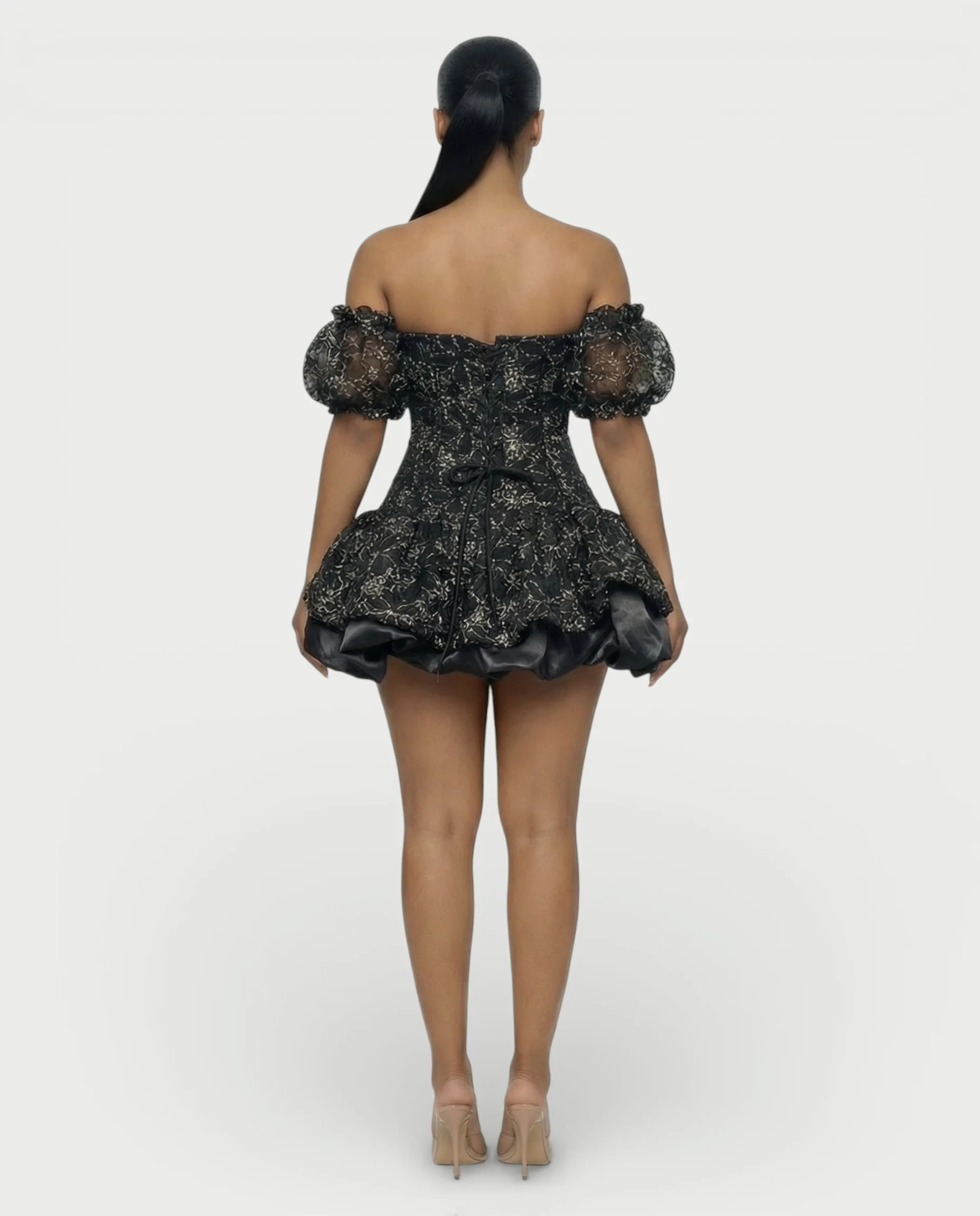 AVARINE Strapless Floral Lace Mini Dress - Image 10