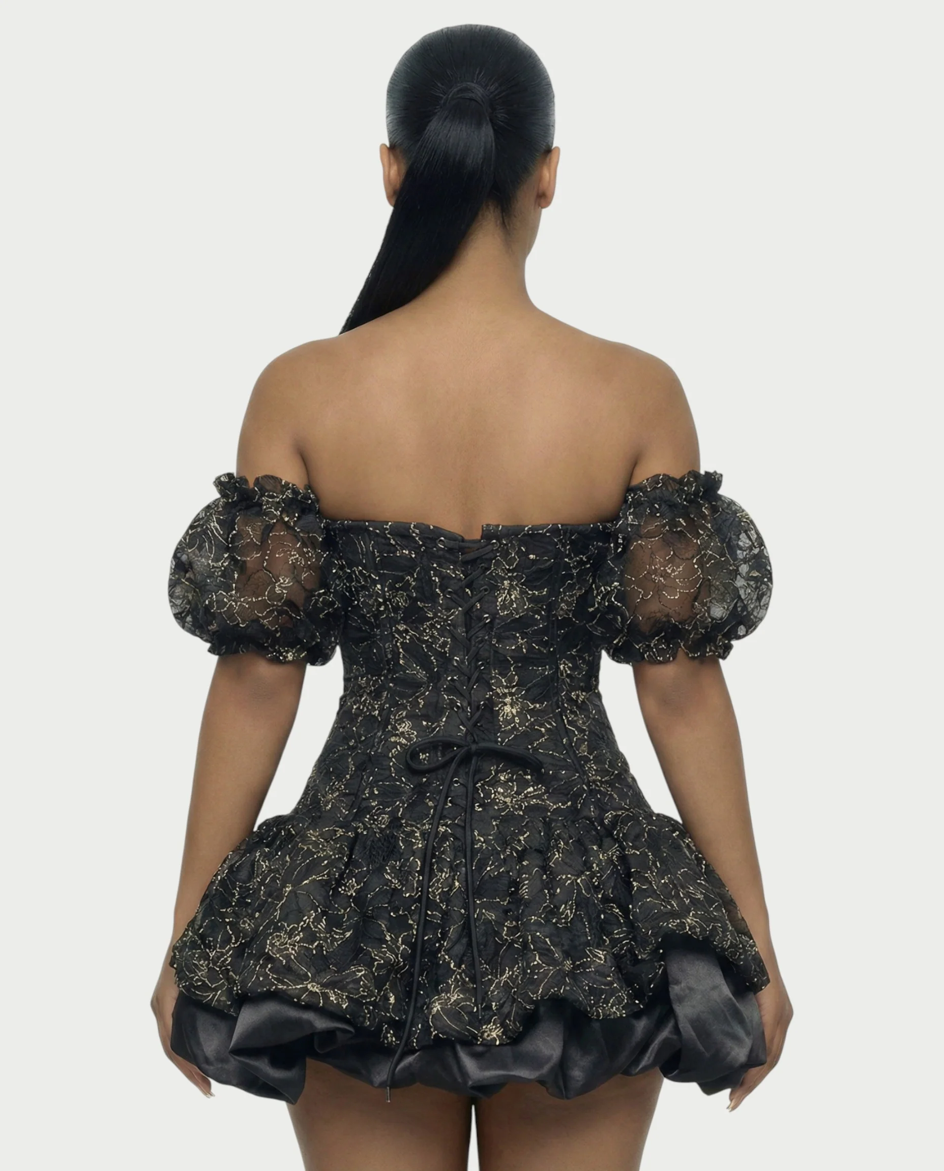 AVARINE Strapless Floral Lace Mini Dress - Image 11