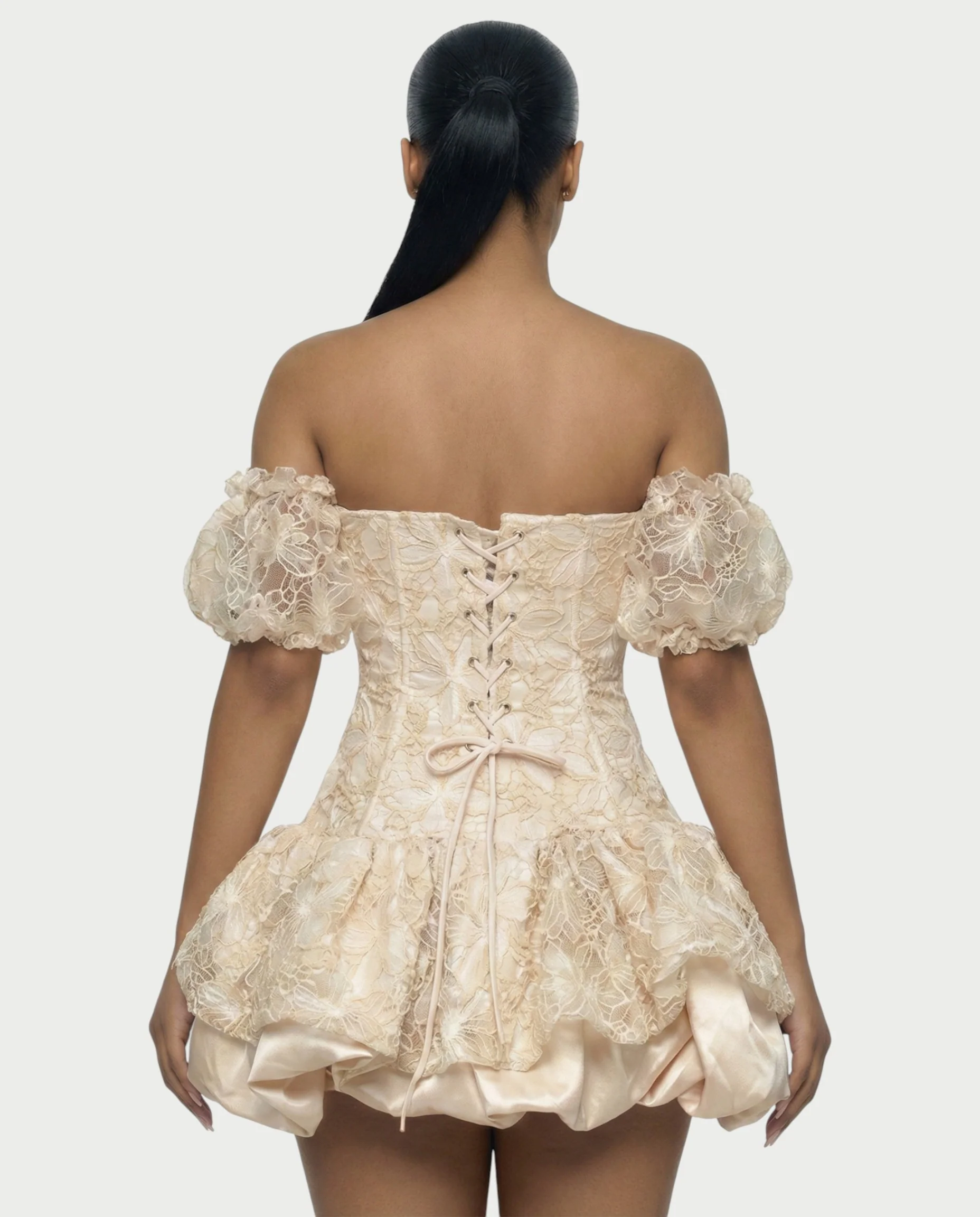 AVARINE Strapless Floral Lace Mini Dress - Image 17