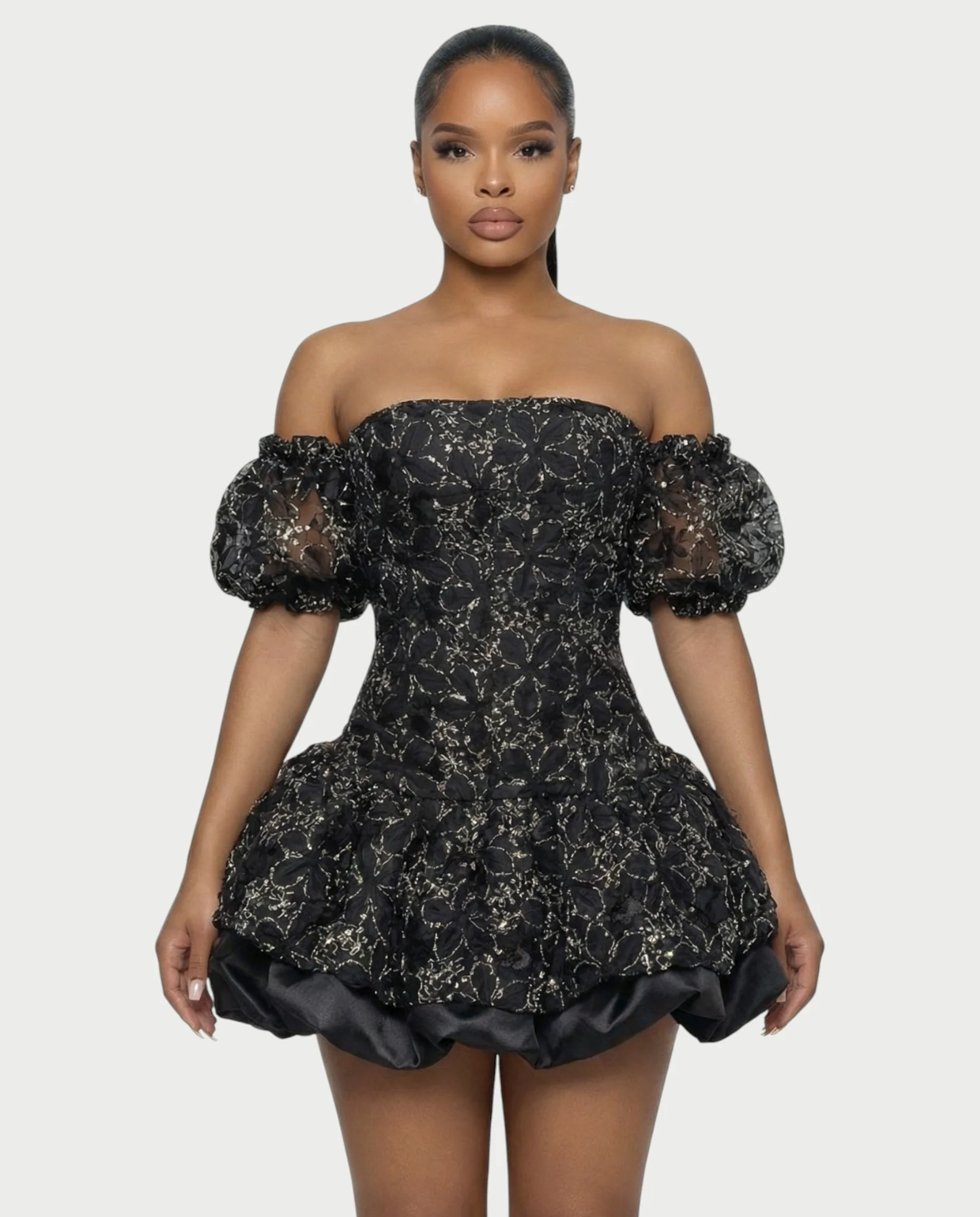 AVARINE Strapless Floral Lace Mini Dress - Image 8