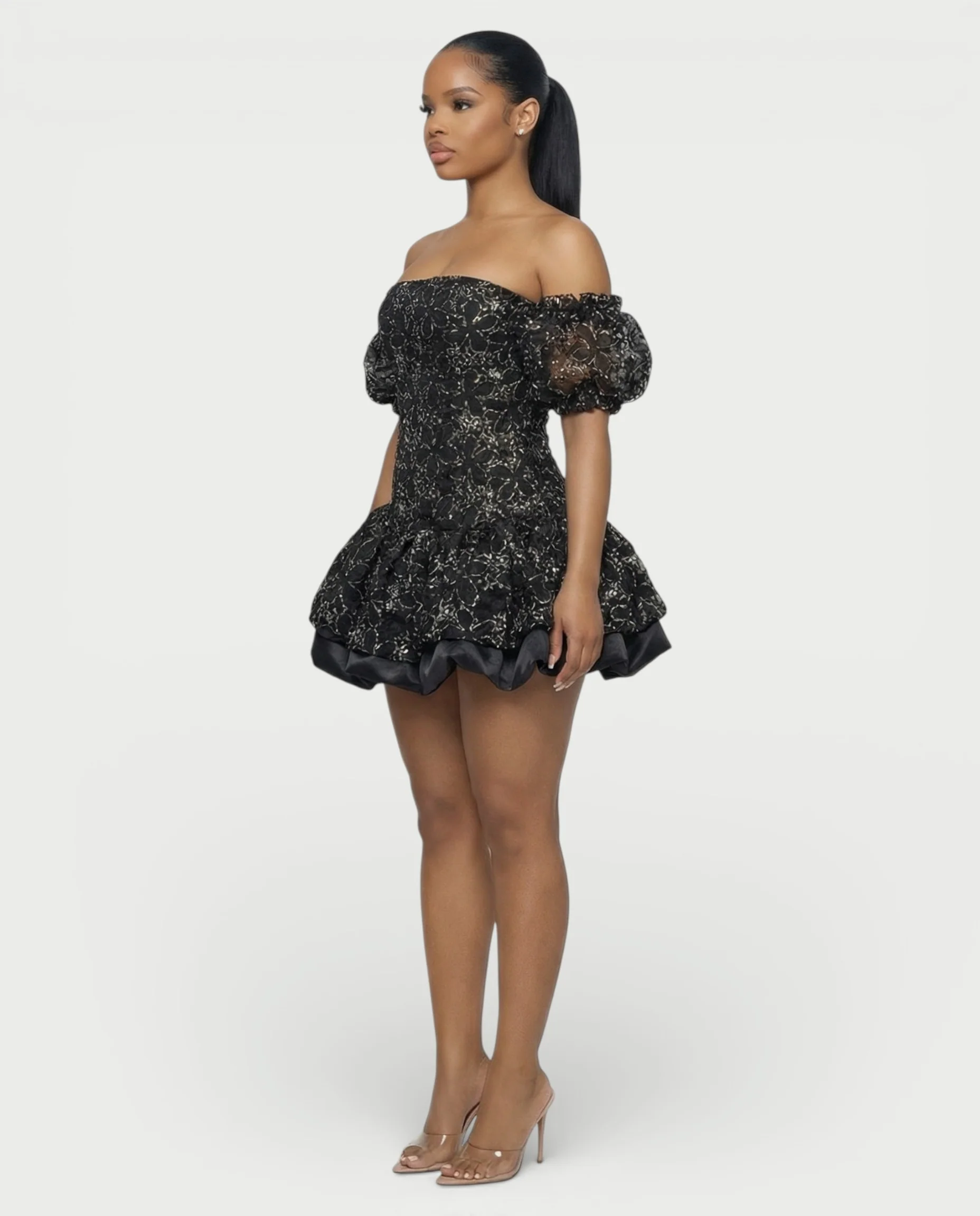 AVARINE Strapless Floral Lace Mini Dress - Image 9