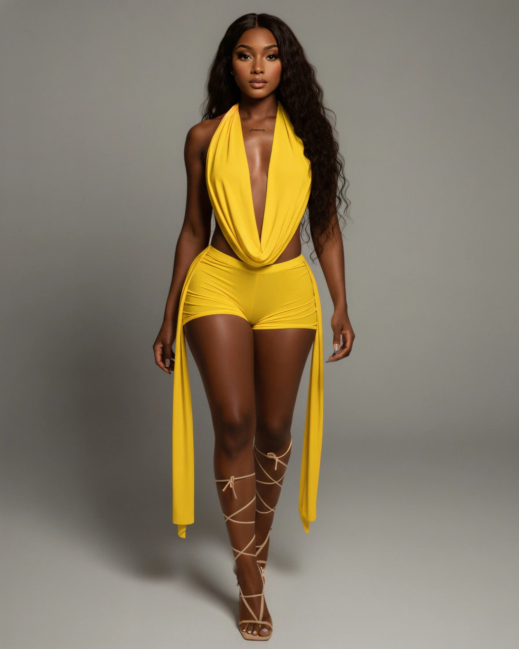 AVERILL Halter Top & Side Draped Shorts Set - Image 14
