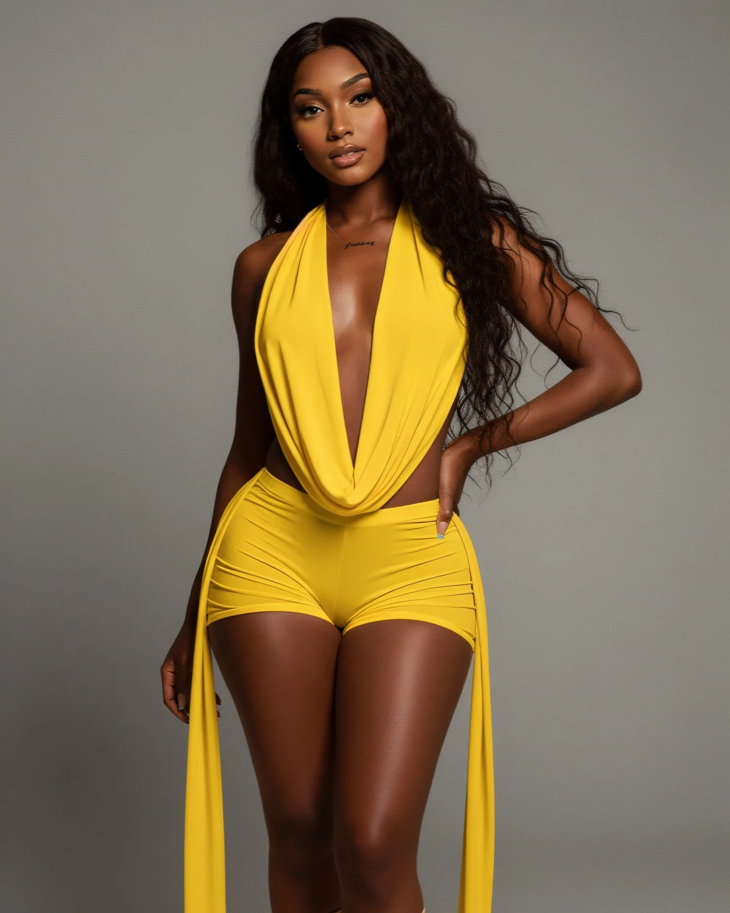 AVERILL Halter Top & Side Draped Shorts Set - Image 15