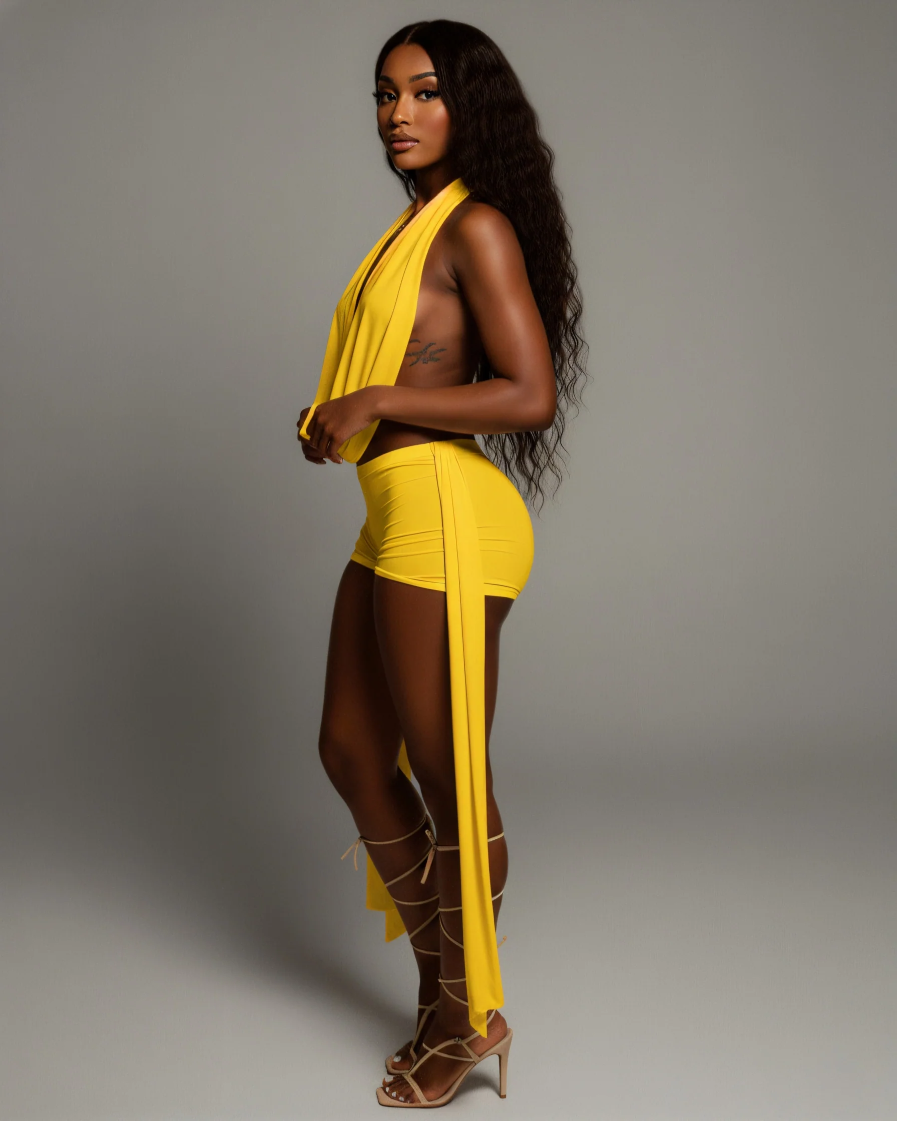 AVERILL Halter Top & Side Draped Shorts Set - Image 16