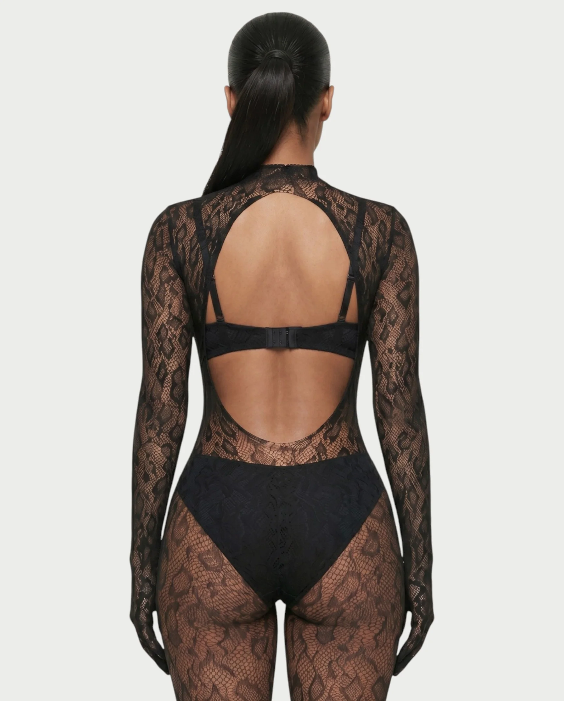AVILA Sheer Leopard Lace Bodycon Jumpsuit - Image 3