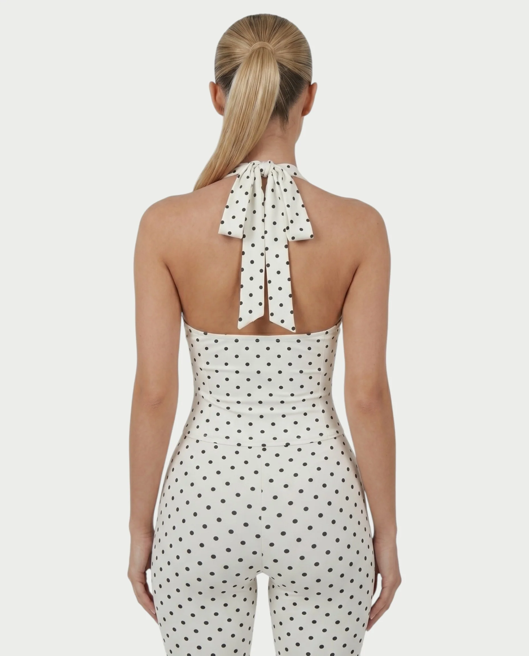 AVINYA Polka Dot Halter Top & Capri Pants Set - Image 5