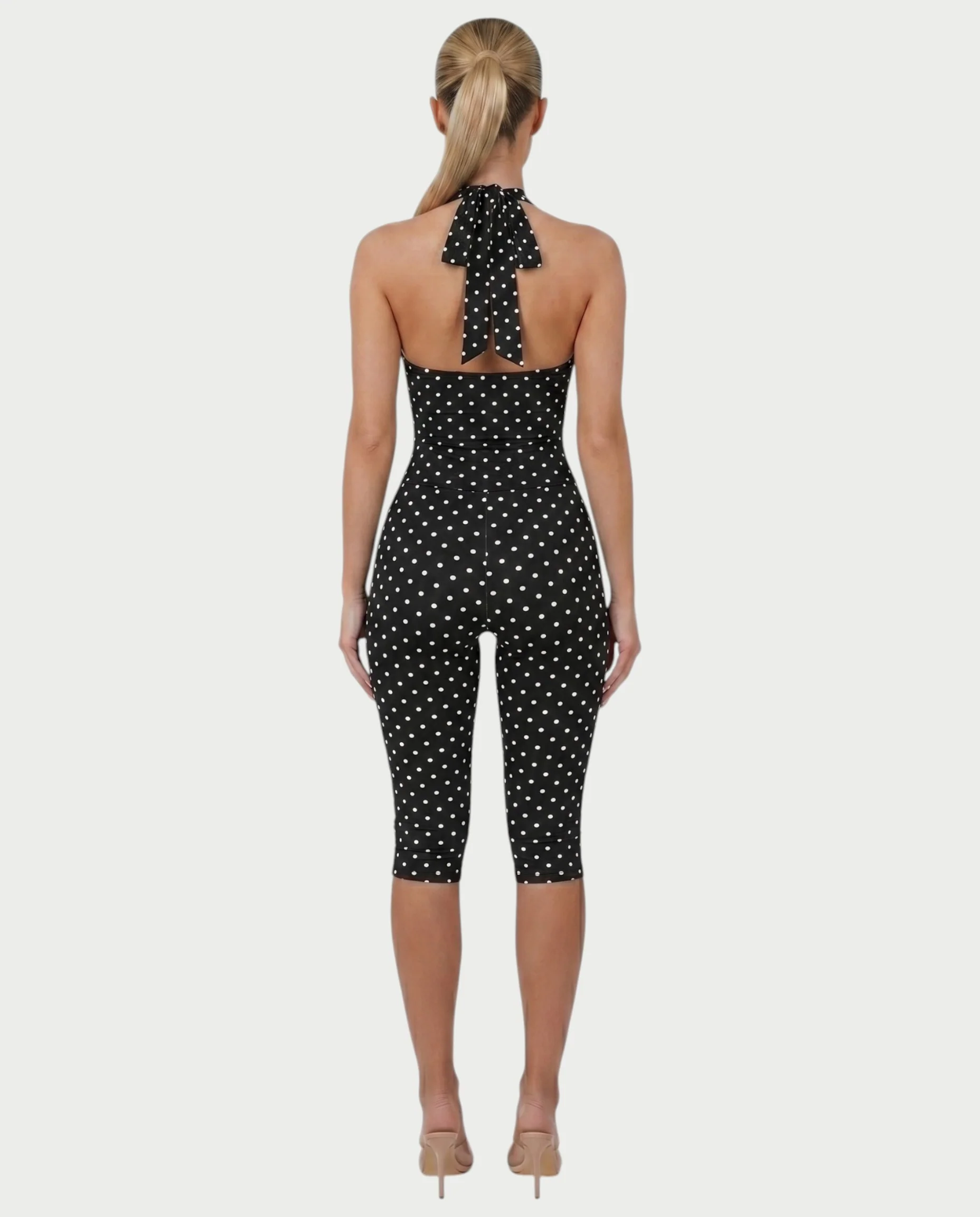 AVINYA Polka Dot Halter Top & Capri Pants Set - Image 7