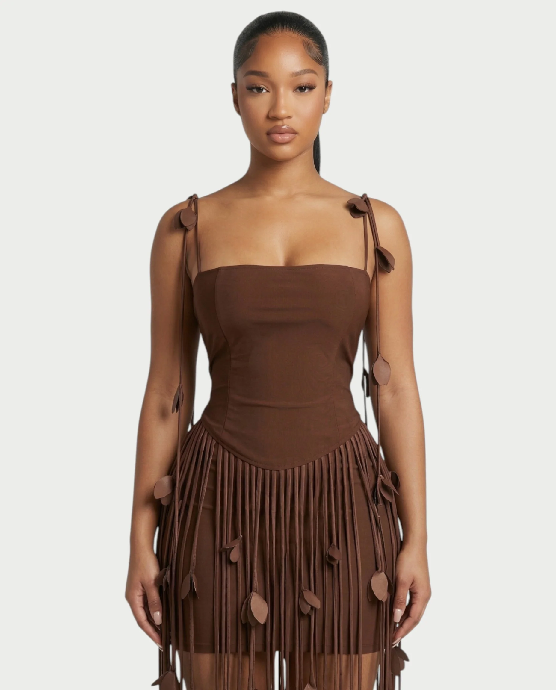 AYONA Camisole Top & High-waisted Tassel Skirt Set - Image 4