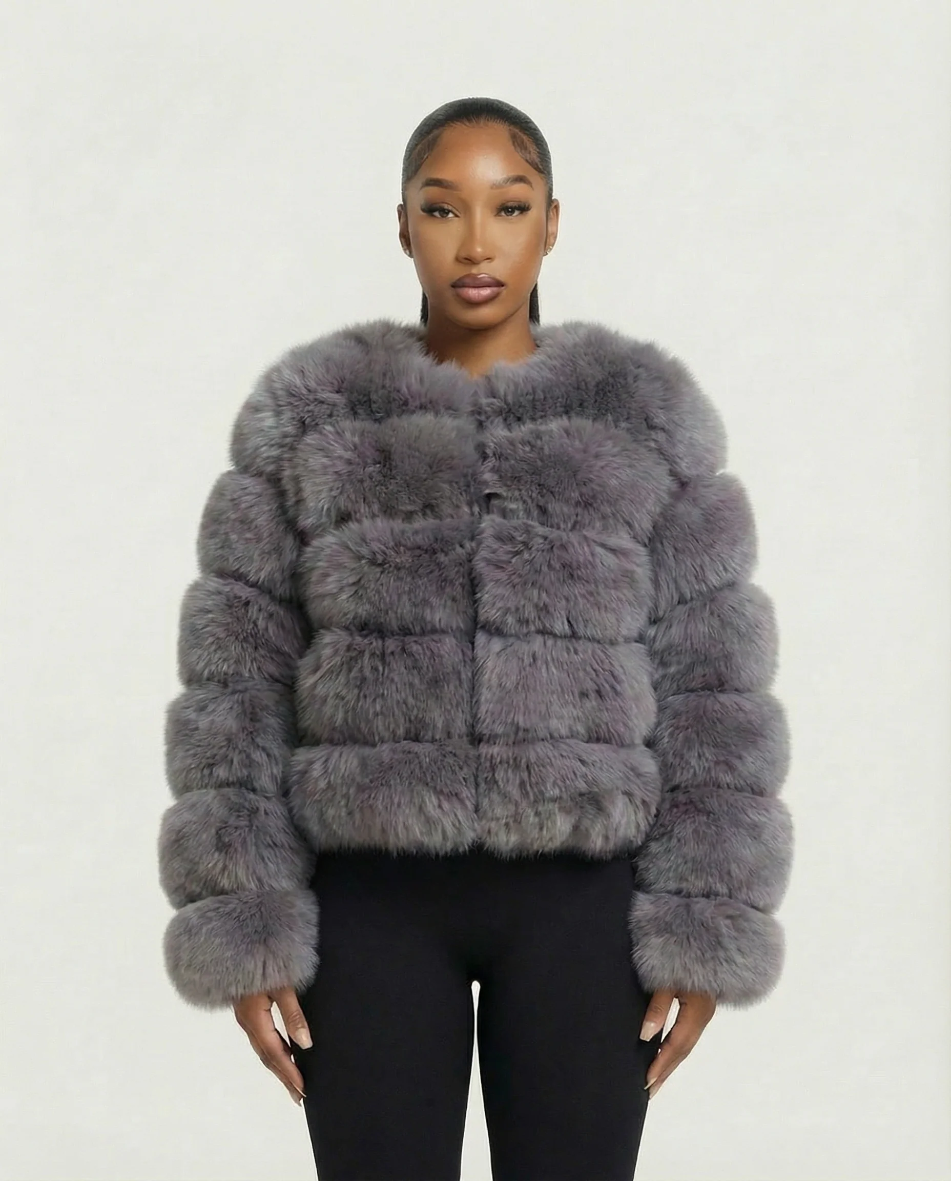 BEATRICE Faux Fur Bubble Jacket - Image 37