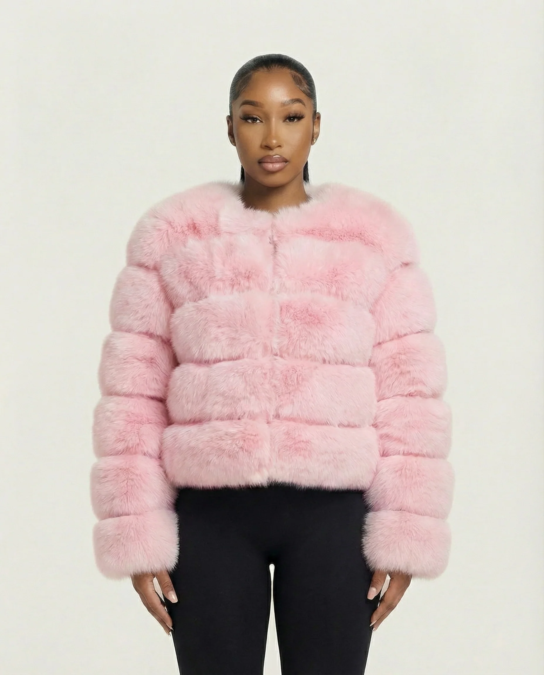 BEATRICE Faux Fur Bubble Jacket - Image 47