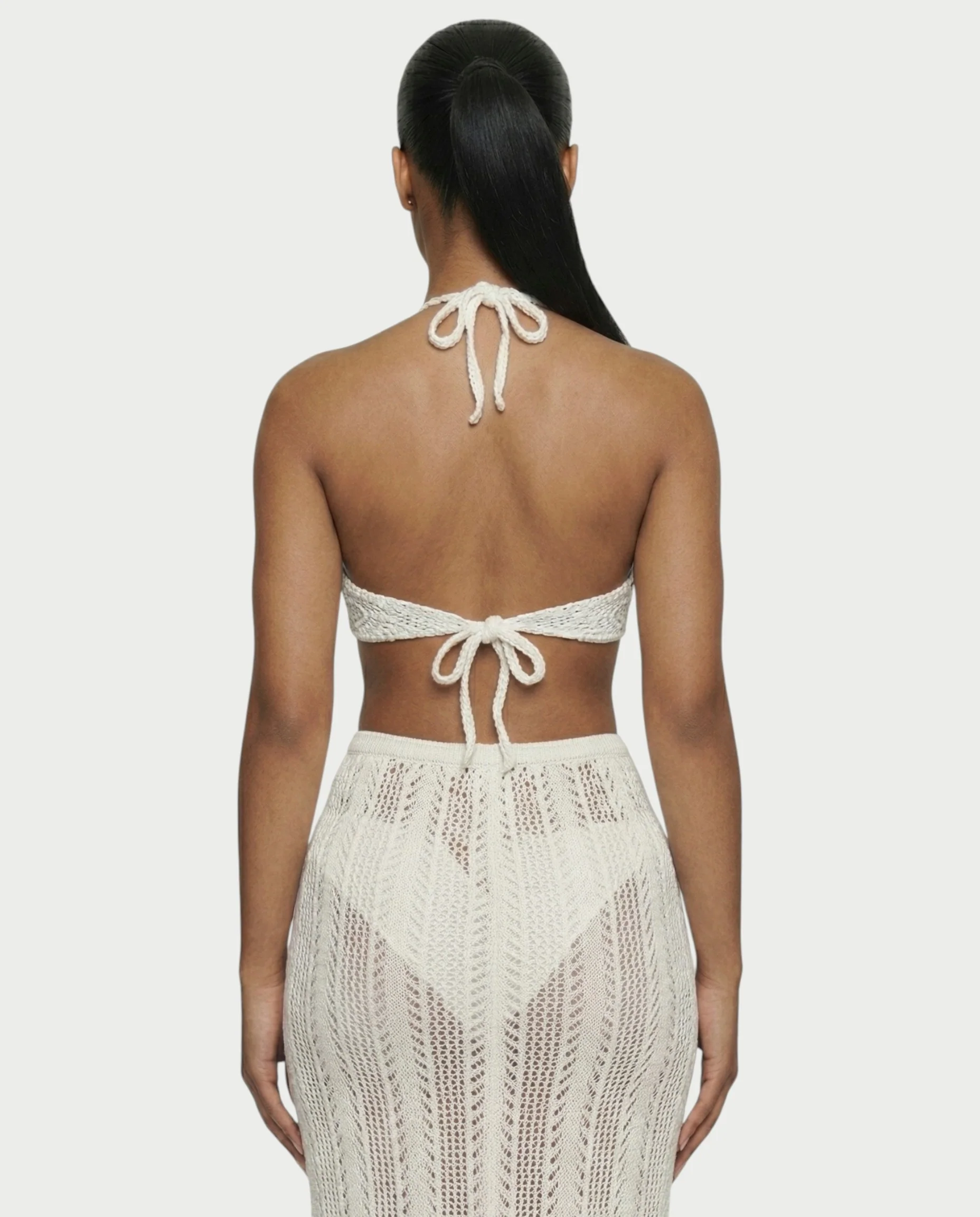 BERYN Crochet Rose Halter Top & Maxi Skirt Set - Image 11