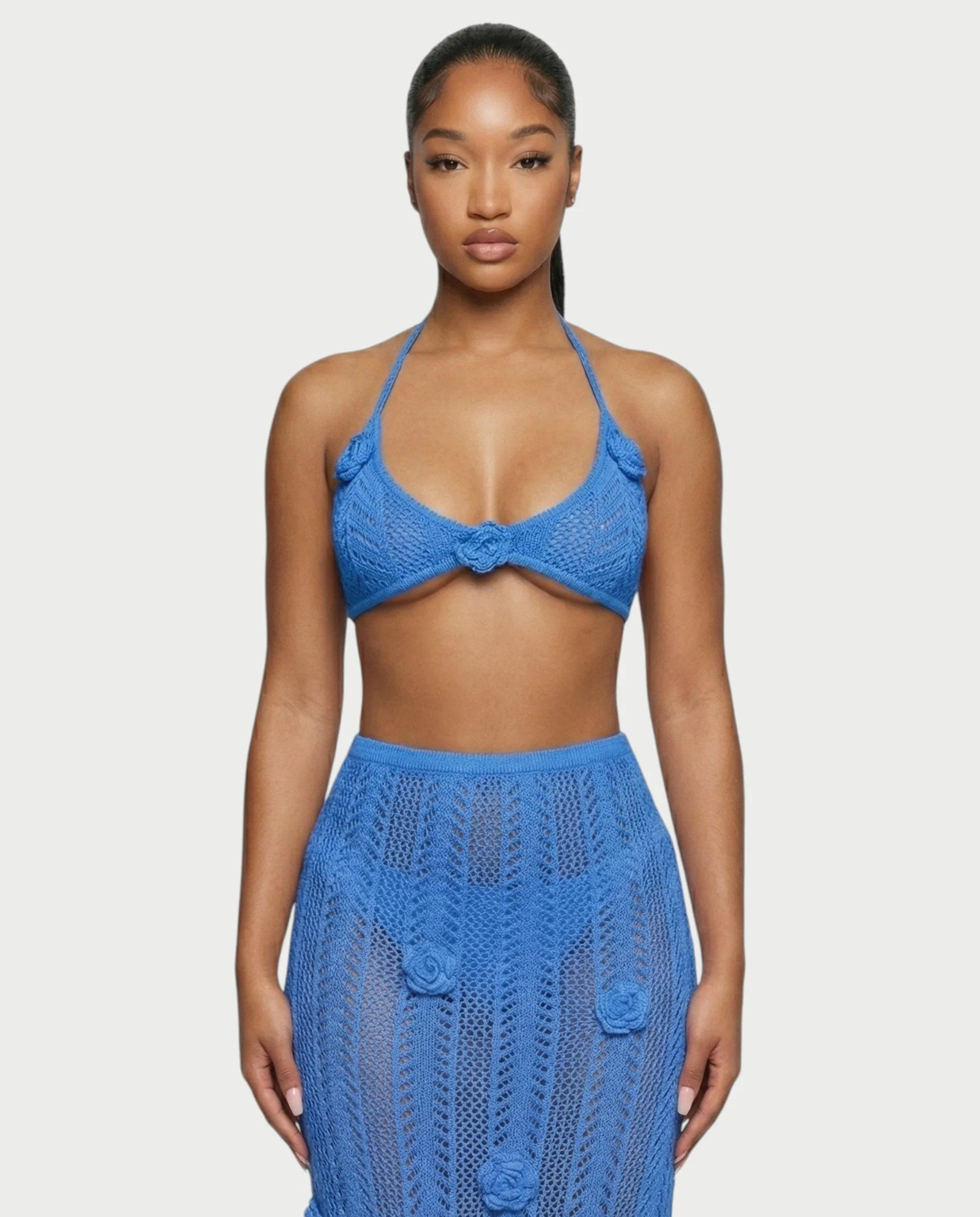 BERYN Crochet Rose Halter Top & Maxi Skirt Set - Image 20