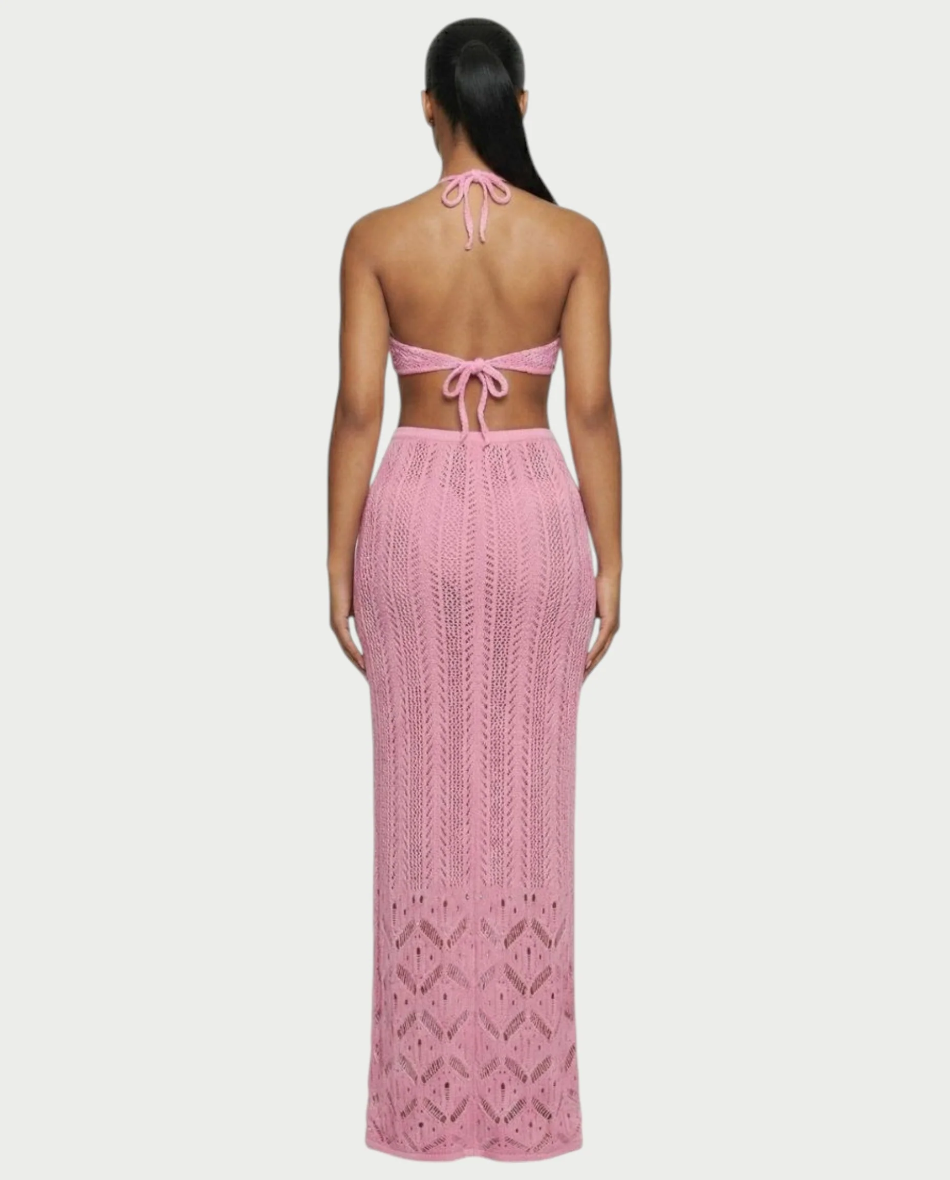 BERYN Crochet Rose Halter Top & Maxi Skirt Set - Image 3