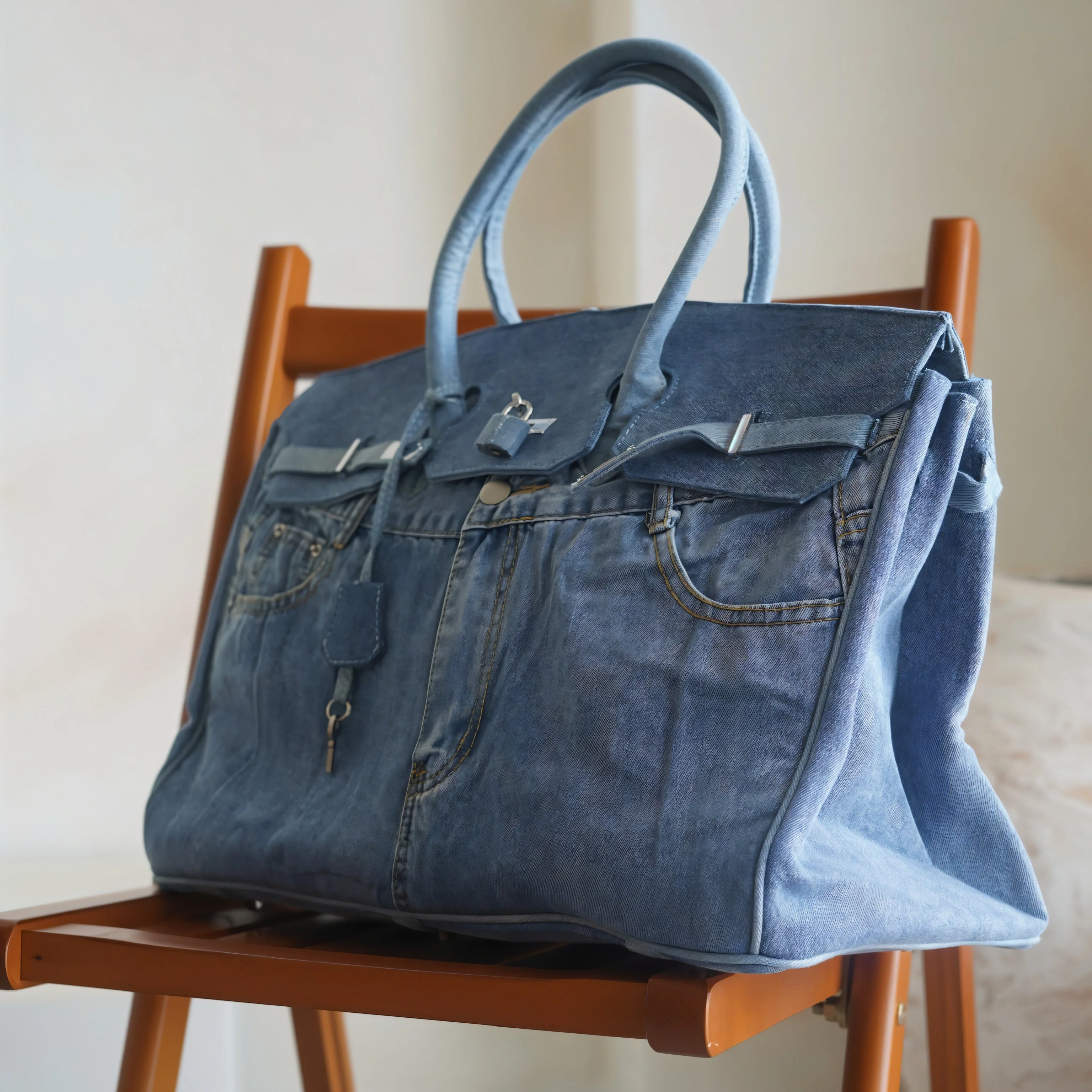 BIRKE Denim Style Hand Bag - Image 3