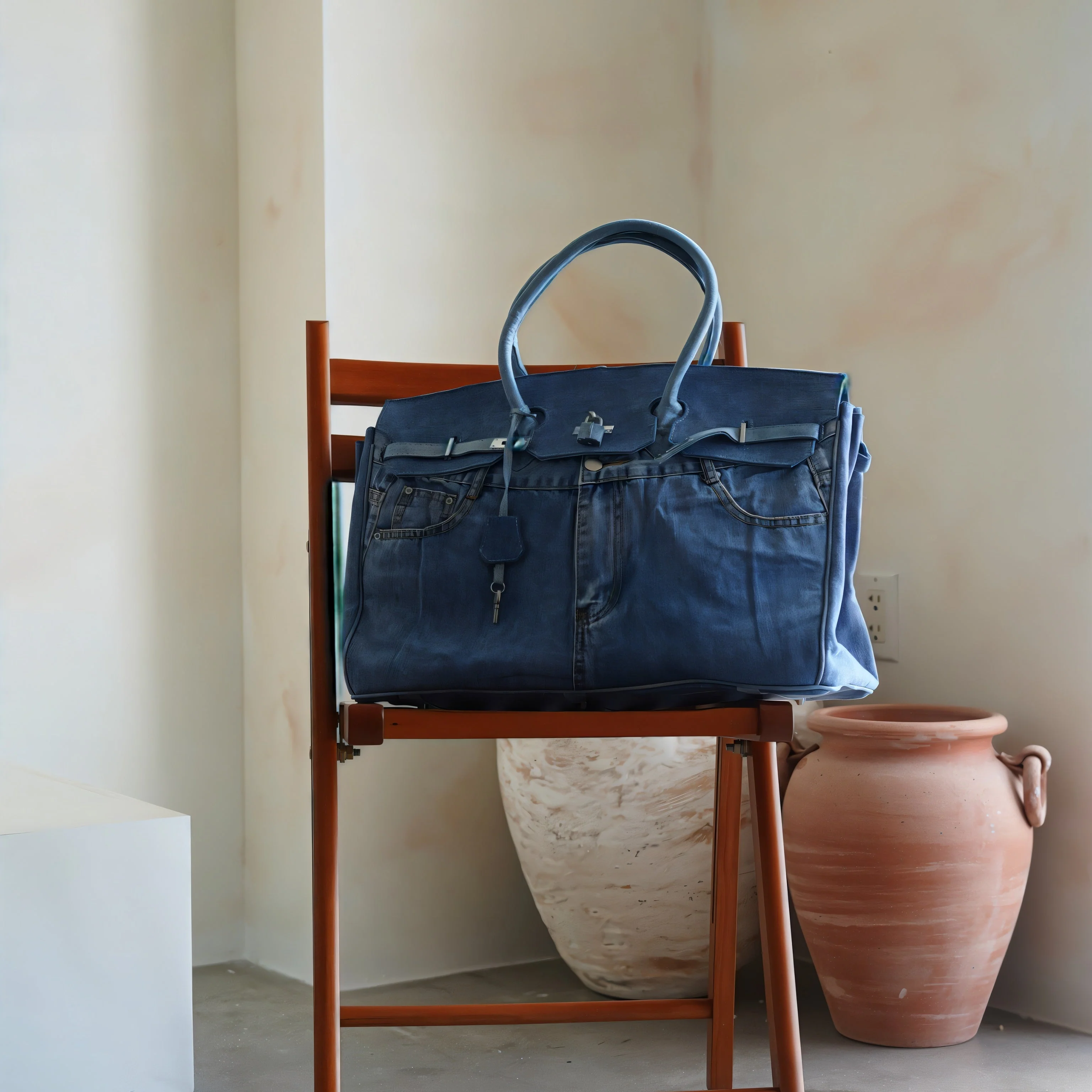 BIRKE Denim Style Hand Bag - Image 6