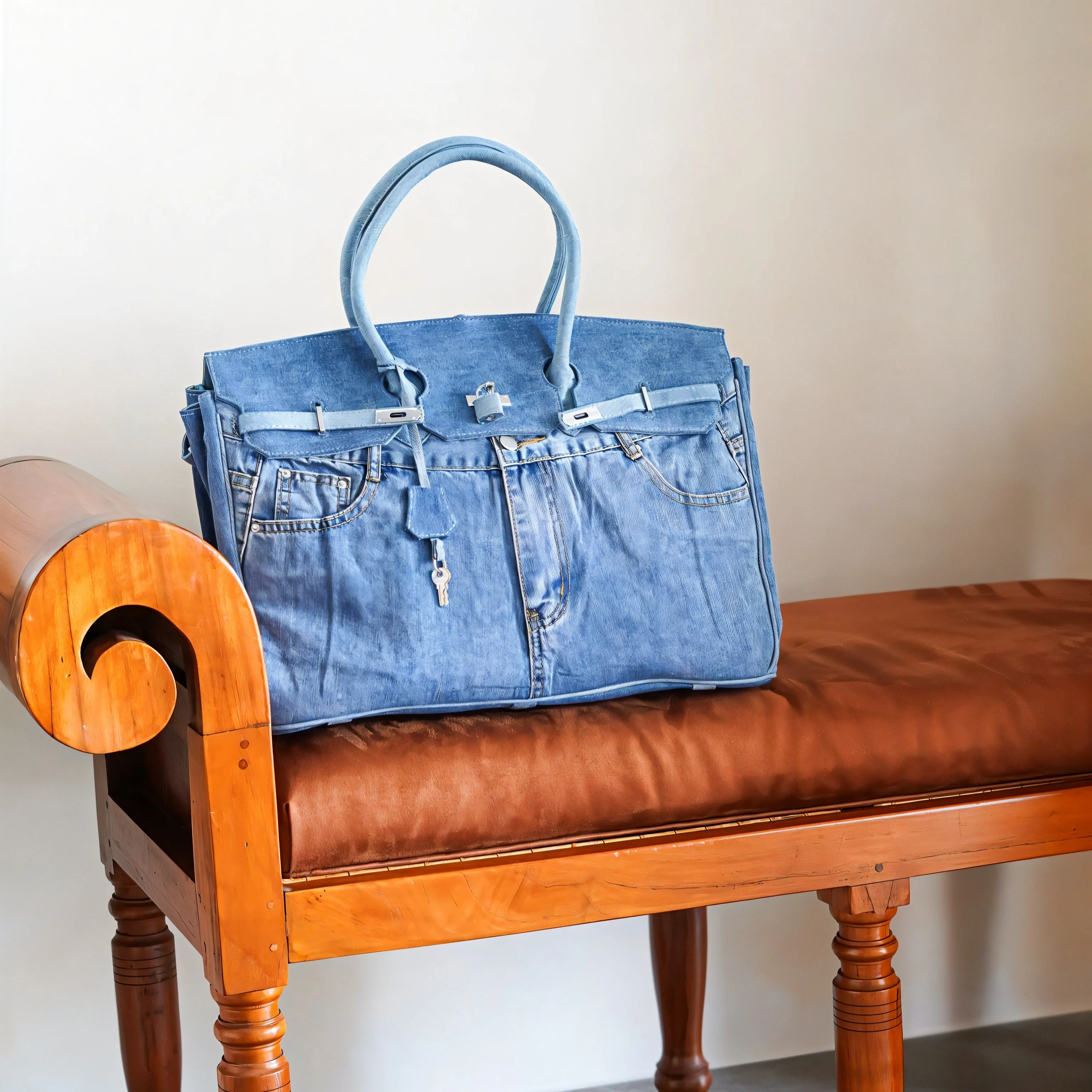 BIRKE Denim Style Hand Bag - Image 7