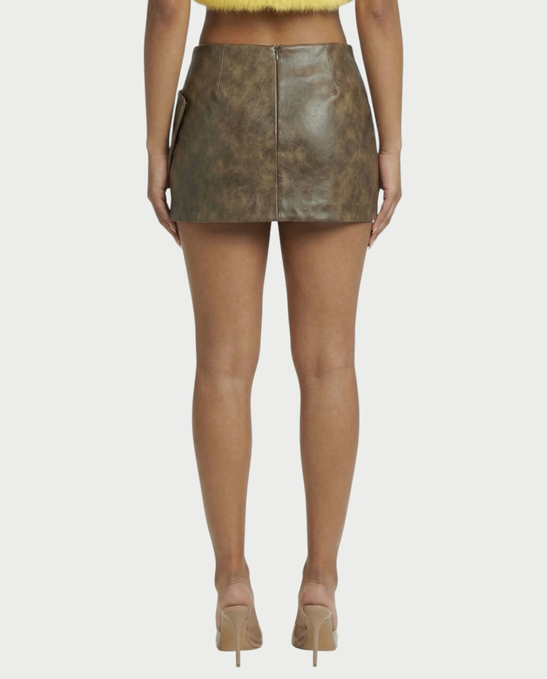 BLYTHE Grommet-Studded Faux Leather Mini Skirt - Image 5