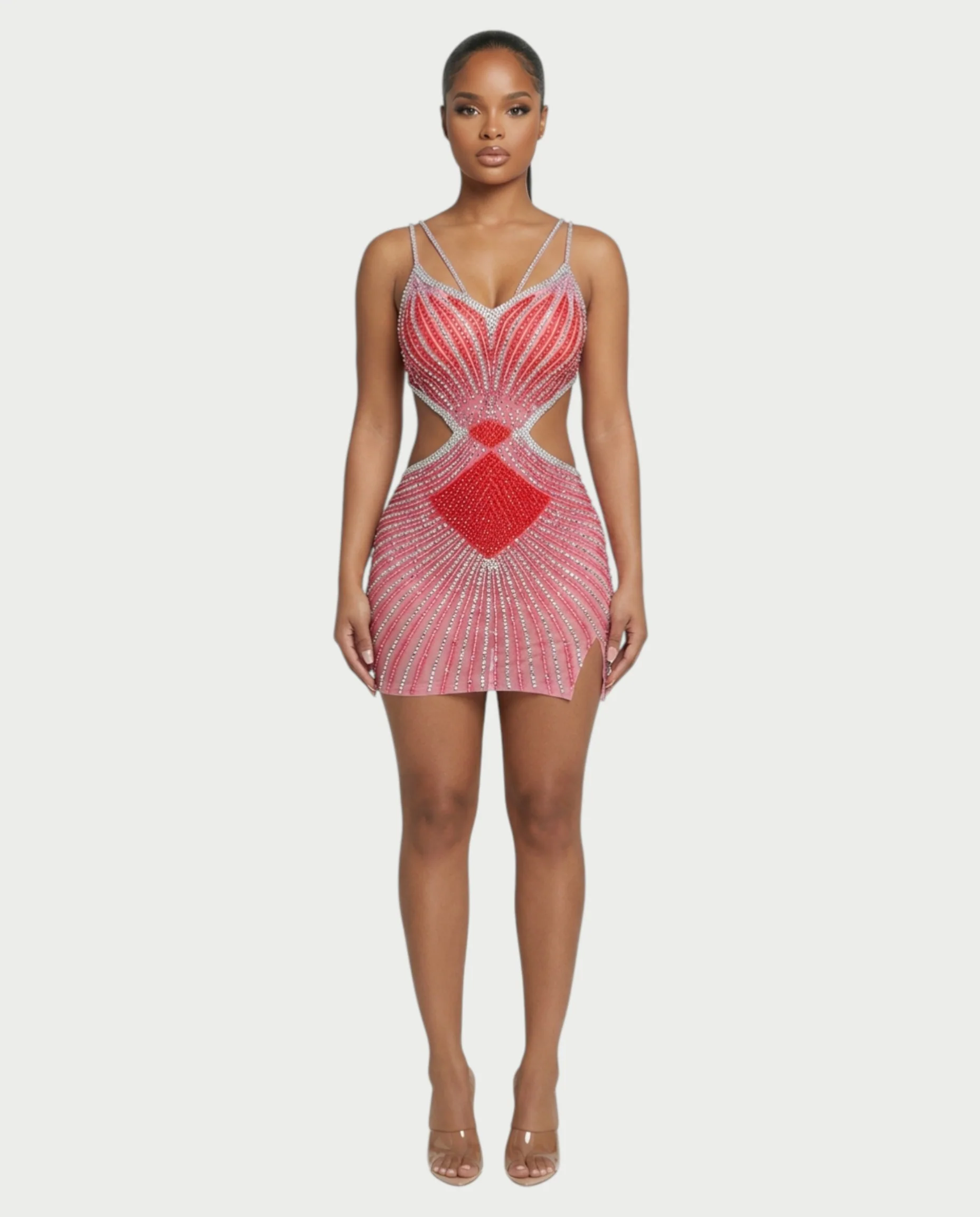 BRELLIE Crystal Cut-out Bodycon Mini Dress - Image 31