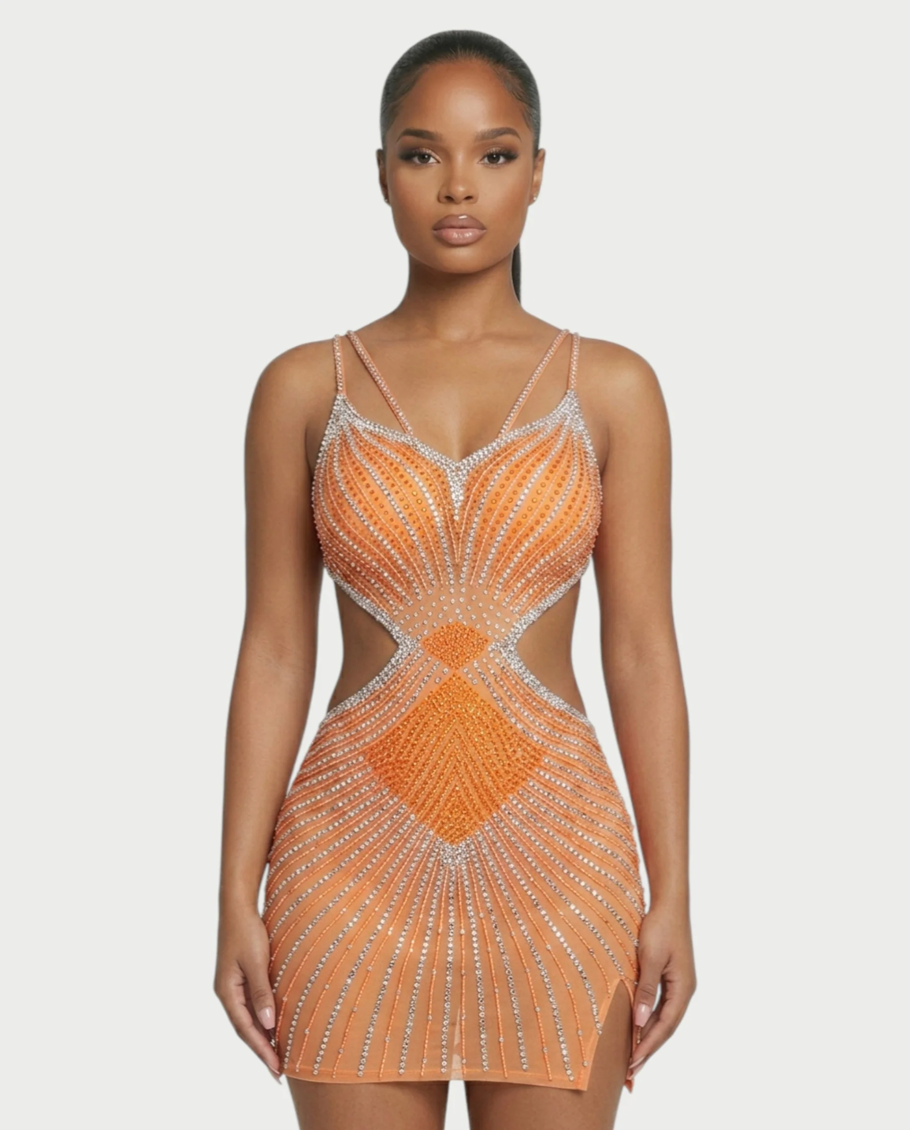 BRELLIE Crystal Cut-out Bodycon Mini Dress - Image 49