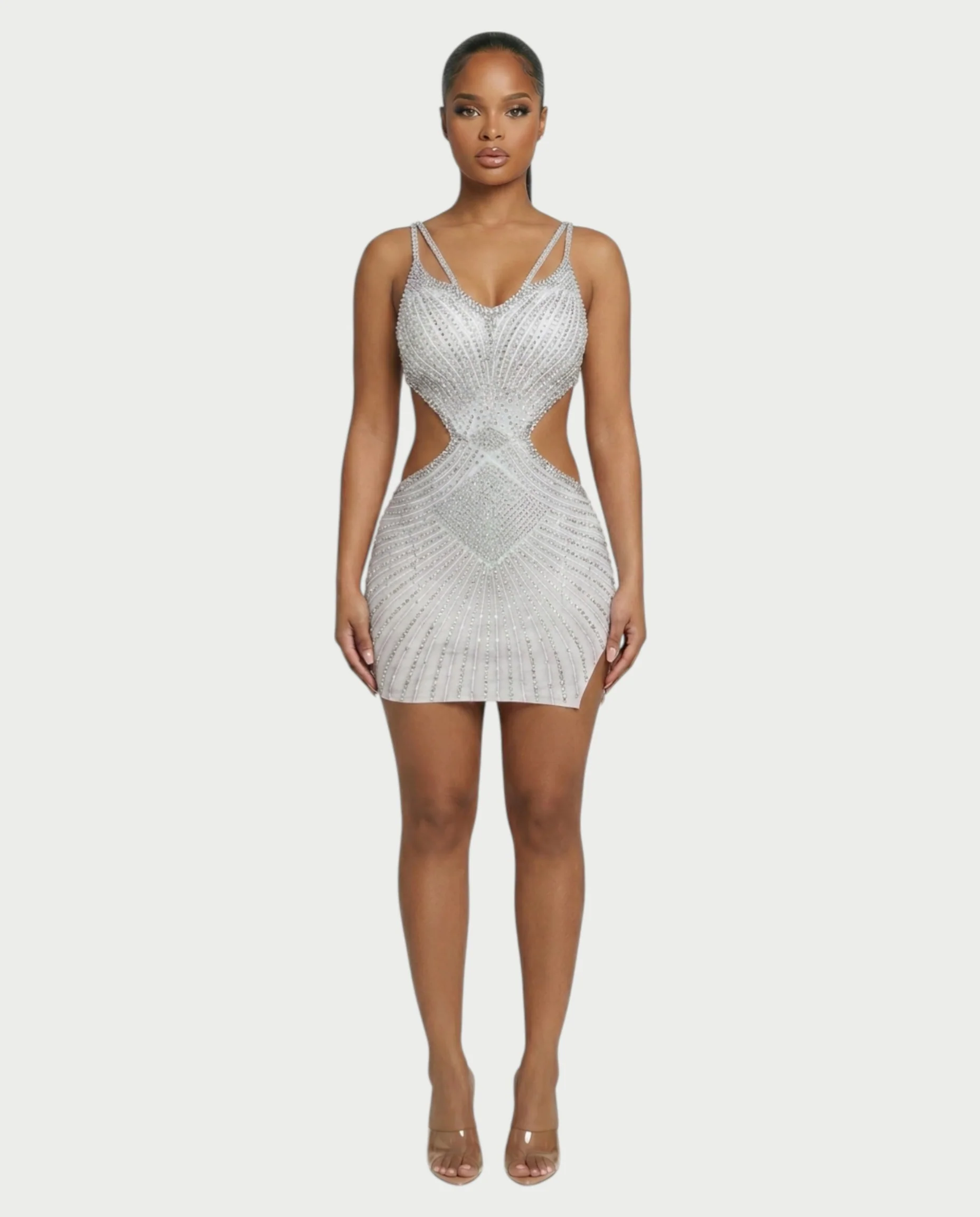 BRELLIE Crystal Cut-out Bodycon Mini Dress - Image 6