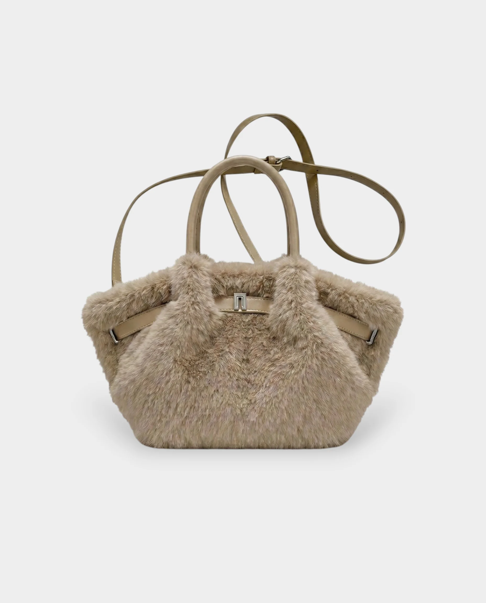 BRIVELLE Faux Fur Crossbody Handbag - Image 9