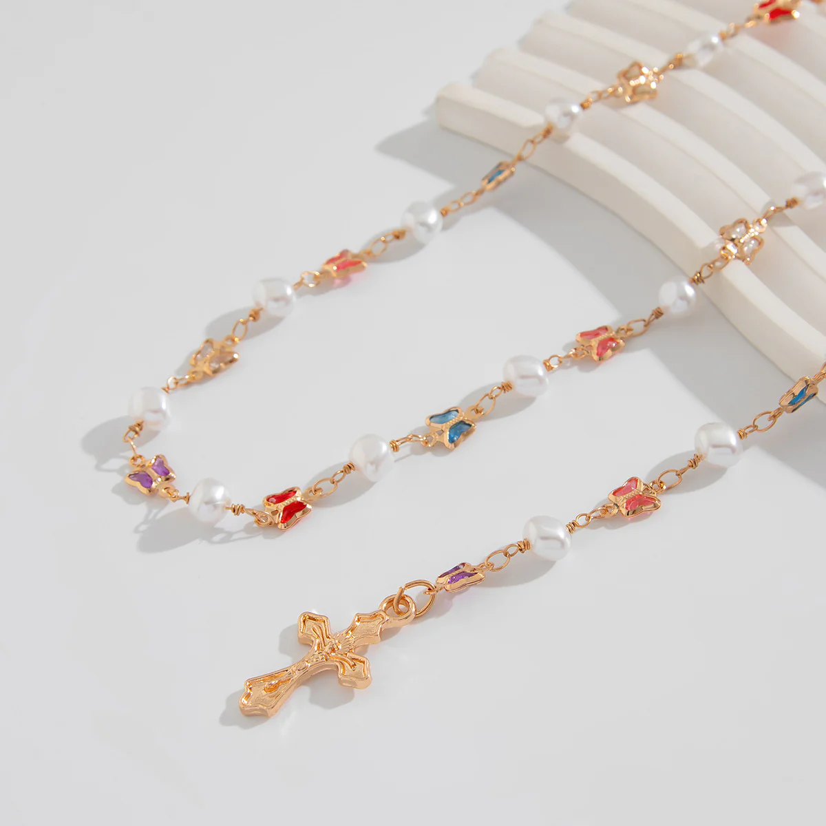 Butterfly Gemstone Gold Necklace - Image 5