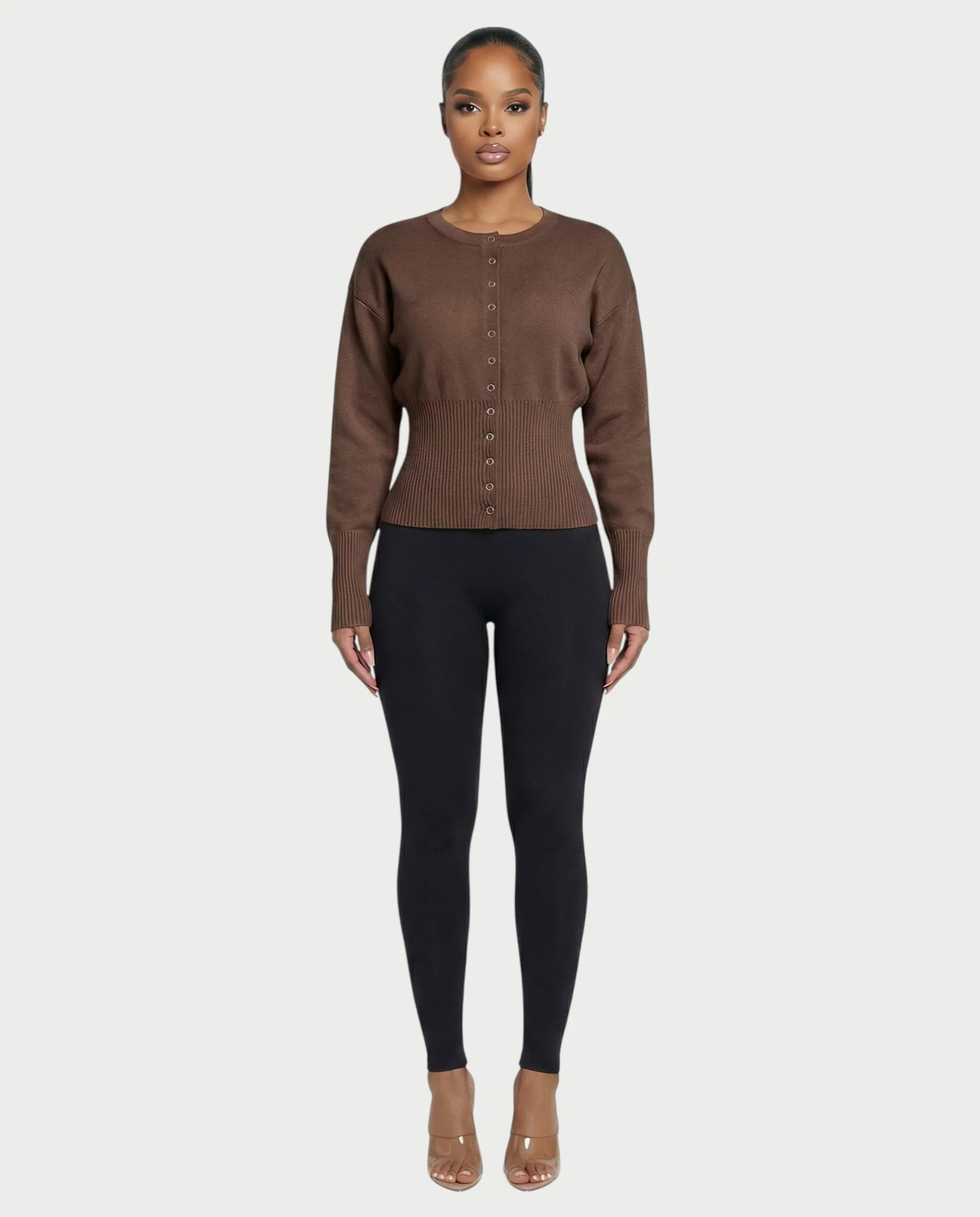 Button-Up Long Sleeve Cardigan - Image 24