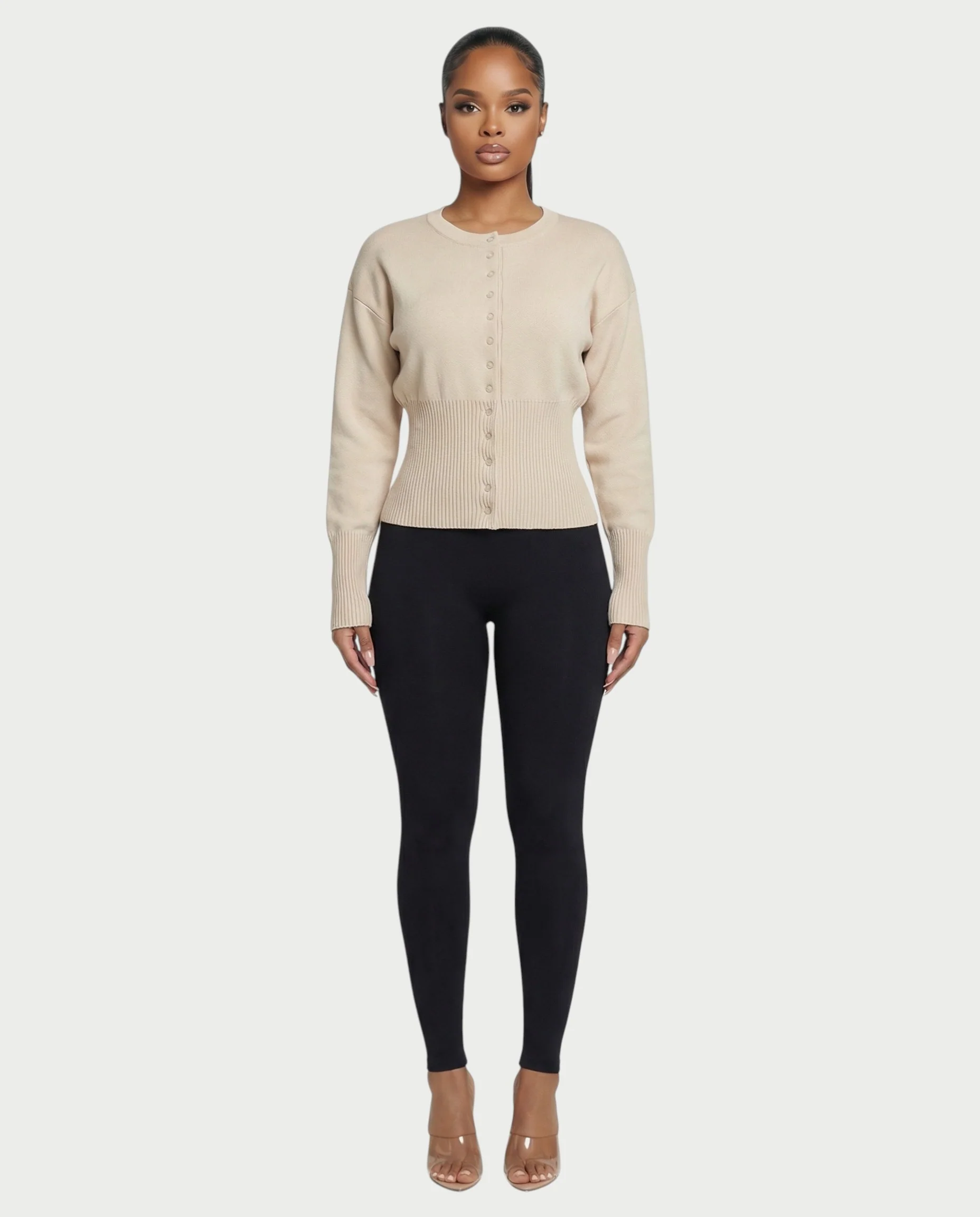 Button-Up Long Sleeve Cardigan - Image 4