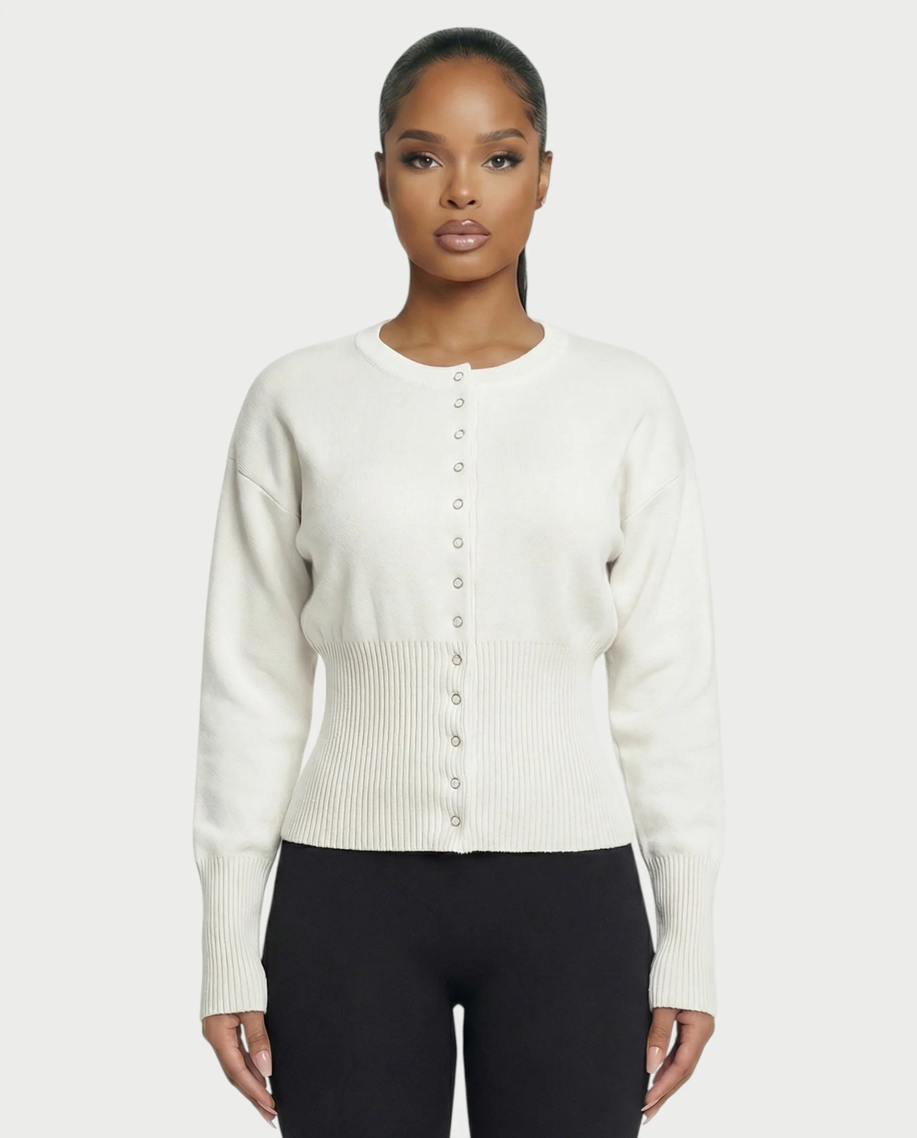Button-Up Long Sleeve Cardigan - Image 9