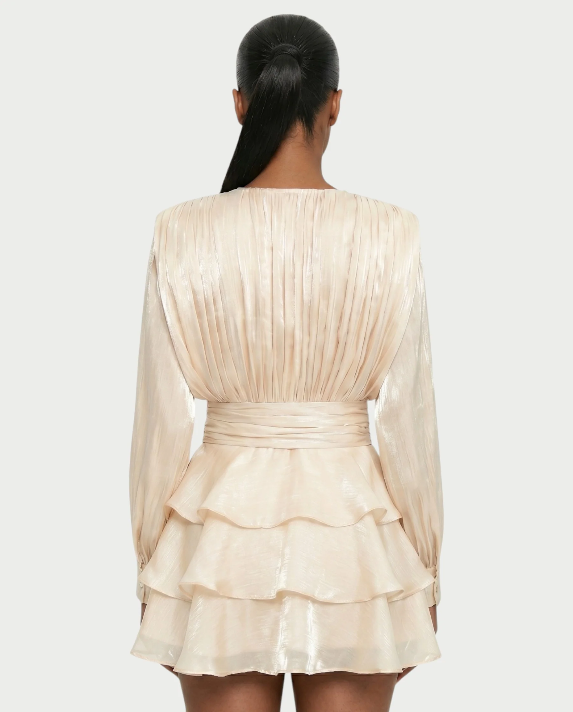 CALIMA Tie-Neck Ruffle Waist Mini Dress - Image 15