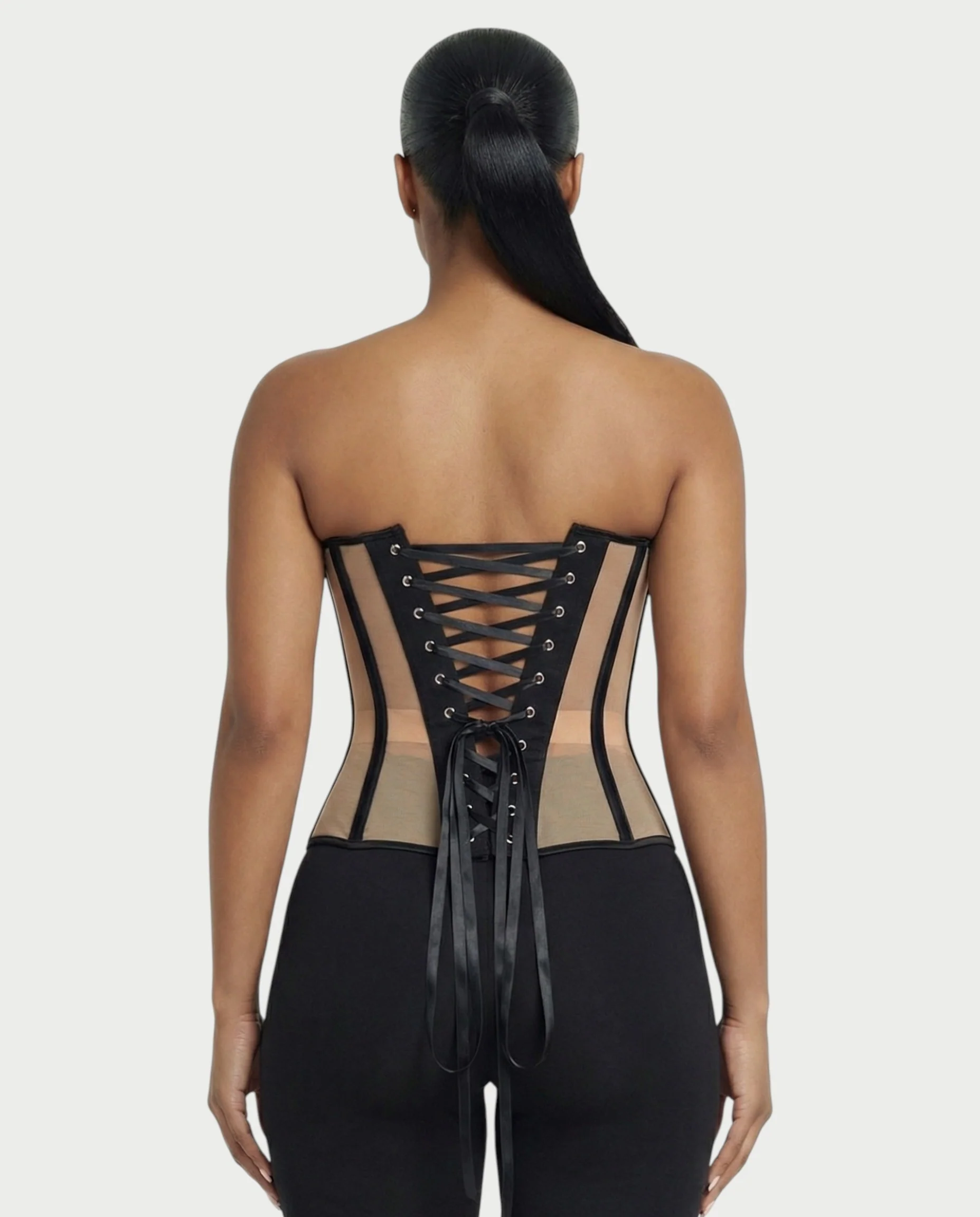 CAPHERA Sheer Mesh Boned Corset Top - Image 2