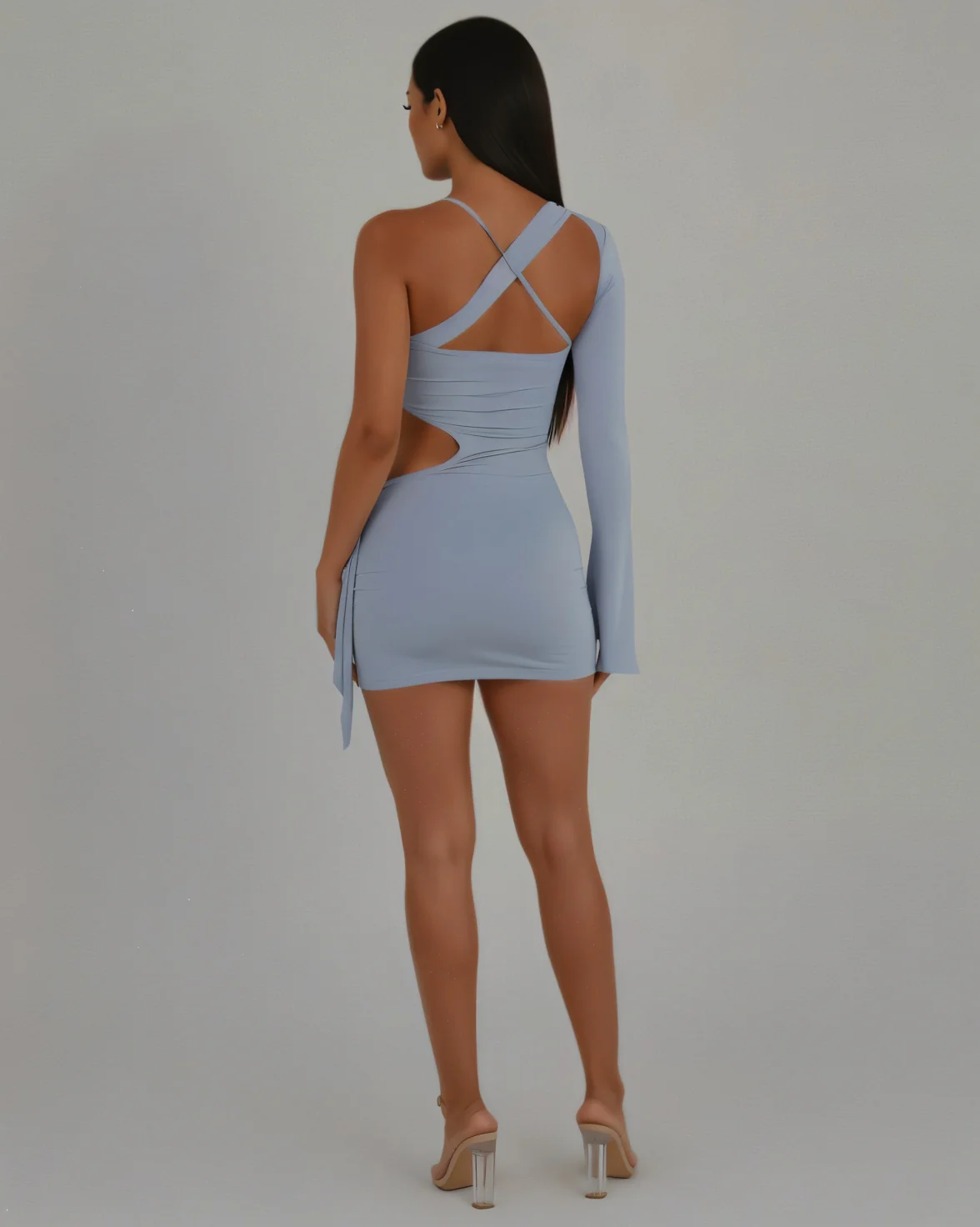 CAPRI One-Shoulder Cut-Out Bodycon Mini Dress - Image 4