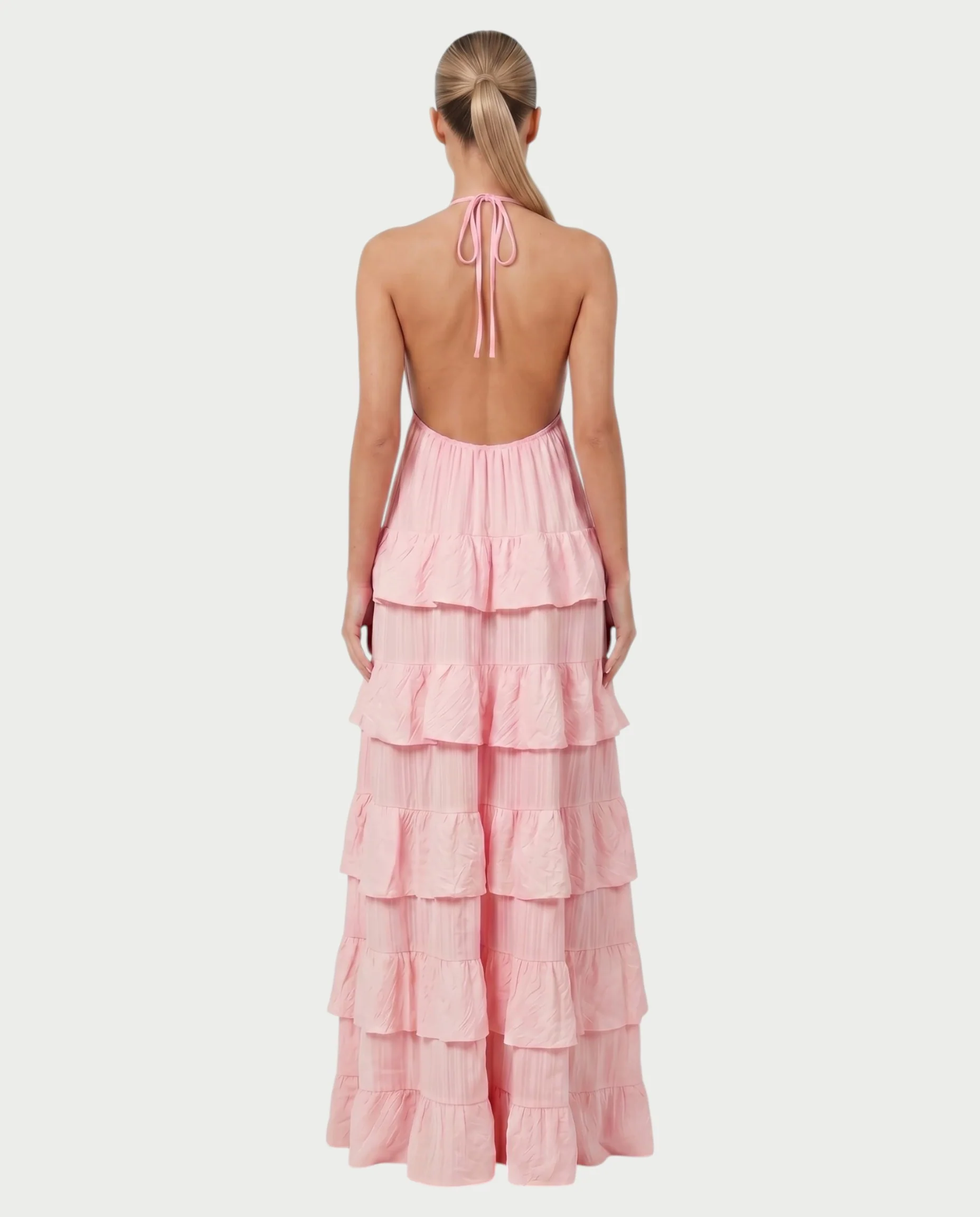 CARESS Tiered Ruffle Halter Maxi Dress - Image 17