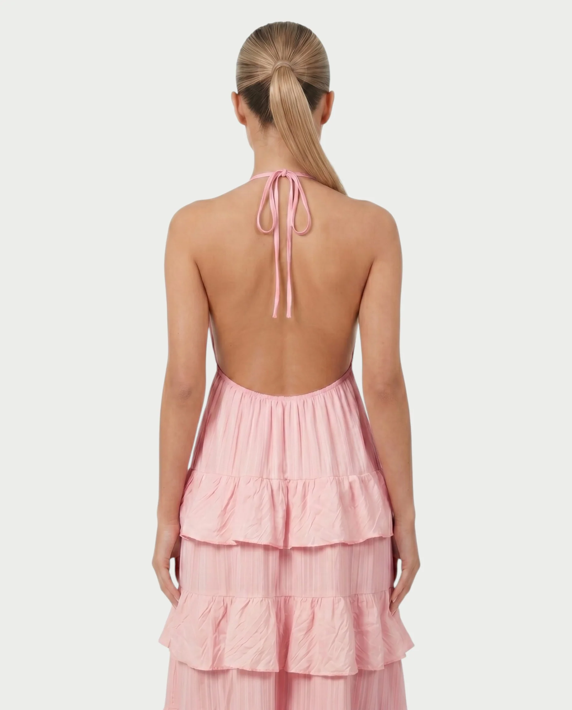 CARESS Tiered Ruffle Halter Maxi Dress - Image 20