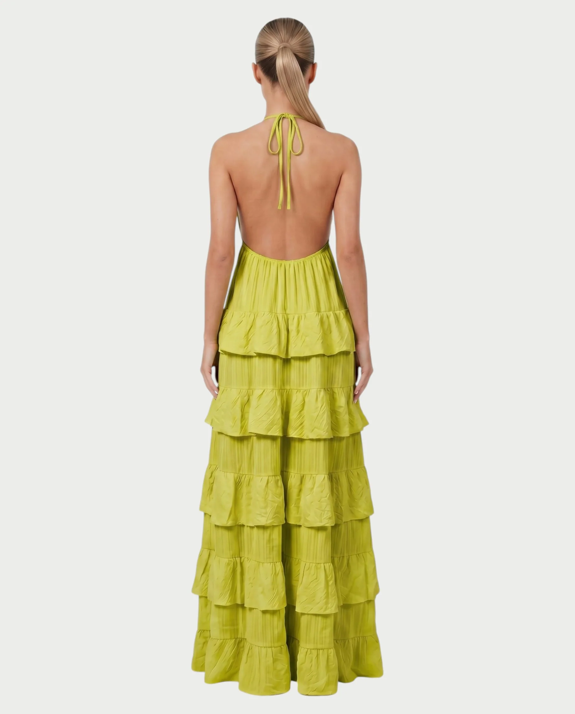 CARESS Tiered Ruffle Halter Maxi Dress - Image 22
