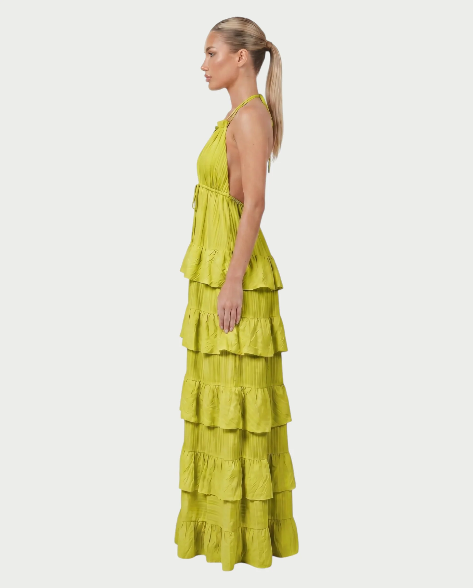 CARESS Tiered Ruffle Halter Maxi Dress - Image 23