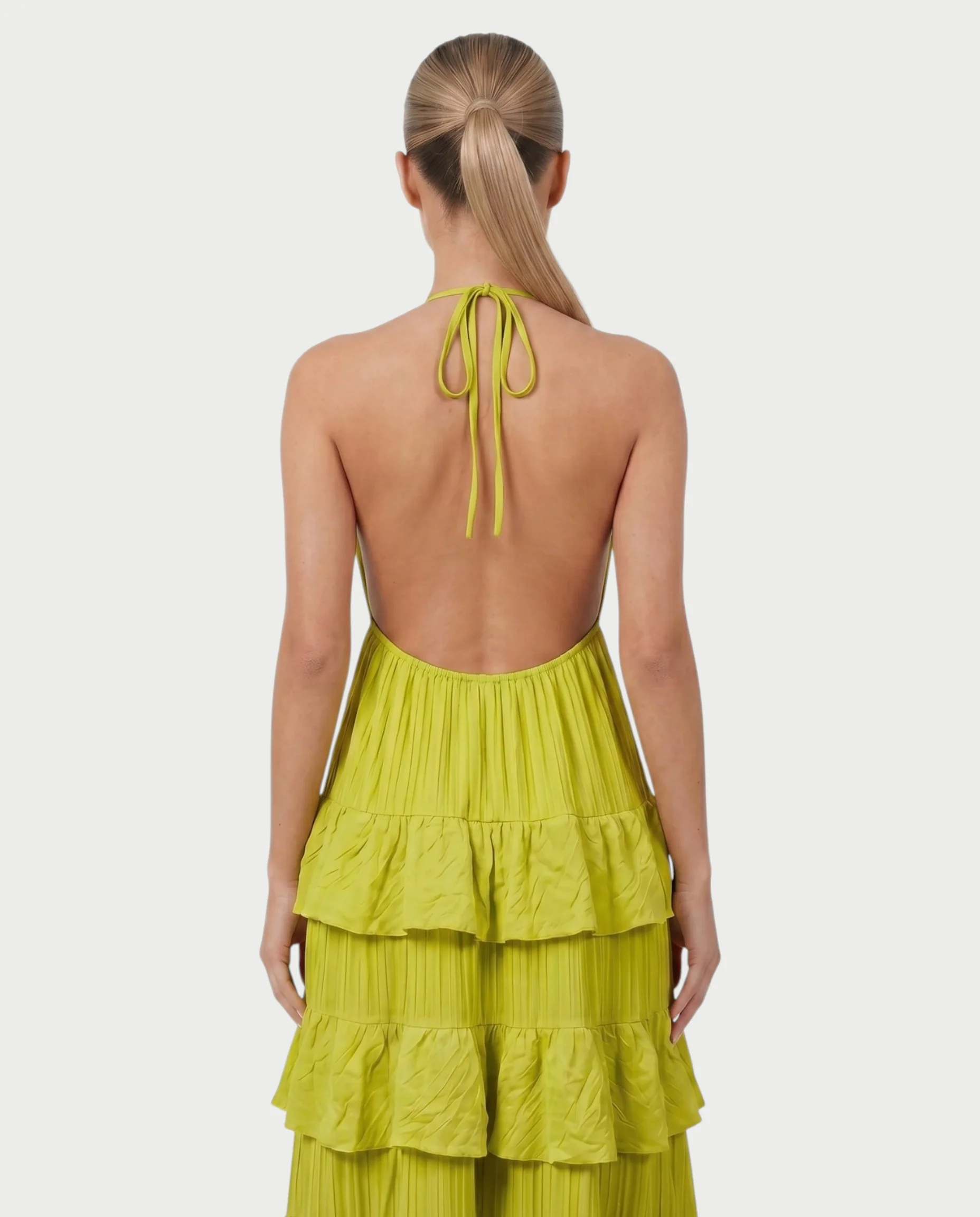 CARESS Tiered Ruffle Halter Maxi Dress - Image 25