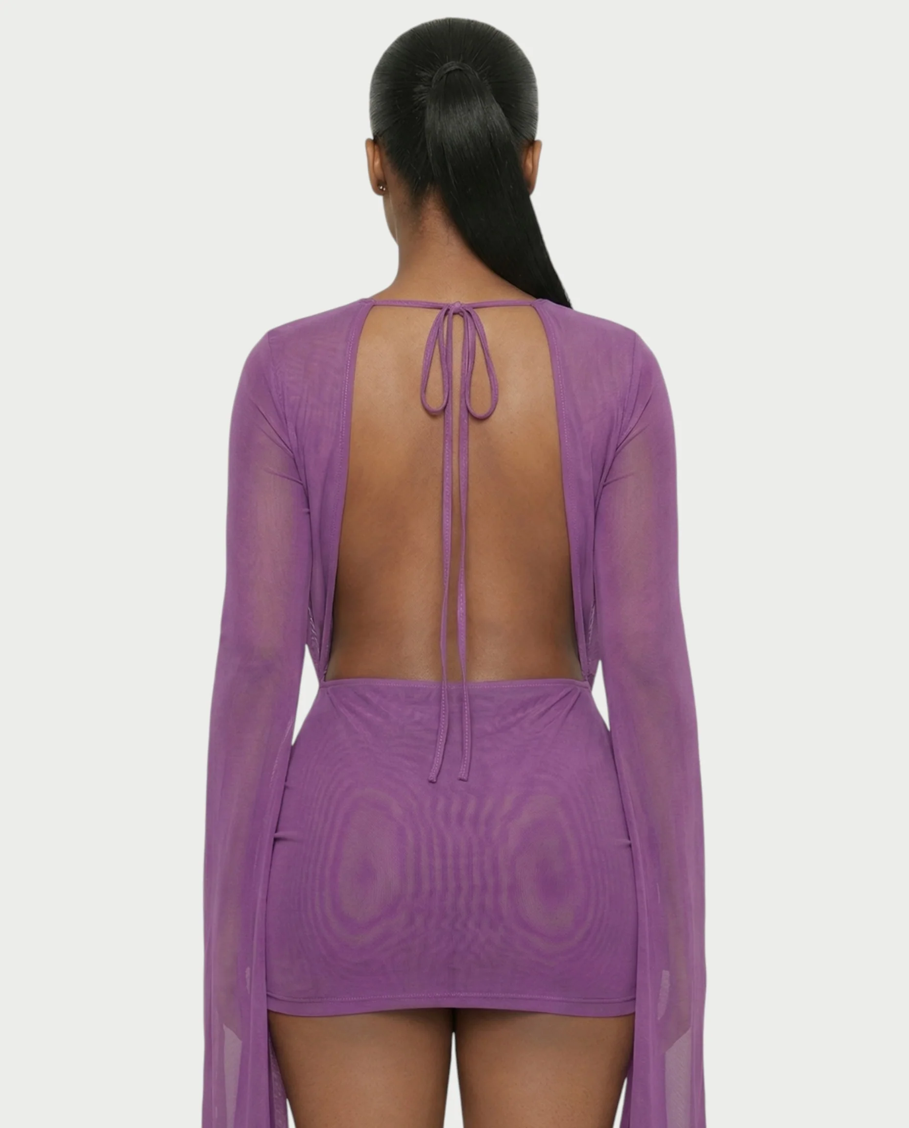 CAROL Cowl Neck Draped Mini Dress - Image 11