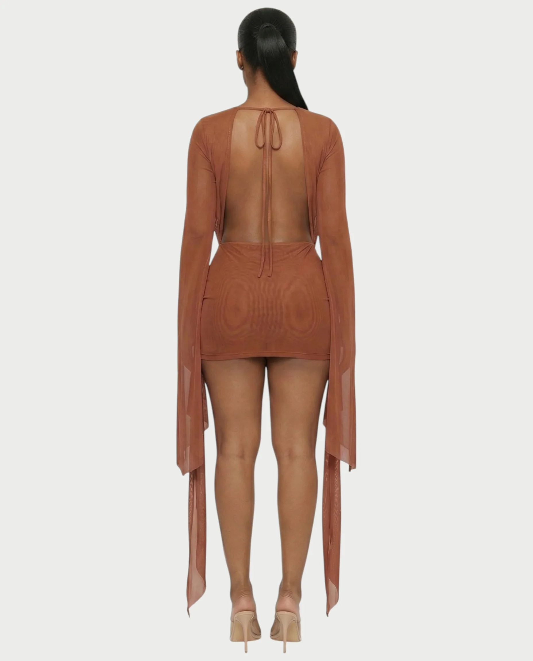 CAROL Cowl Neck Draped Mini Dress - Image 13